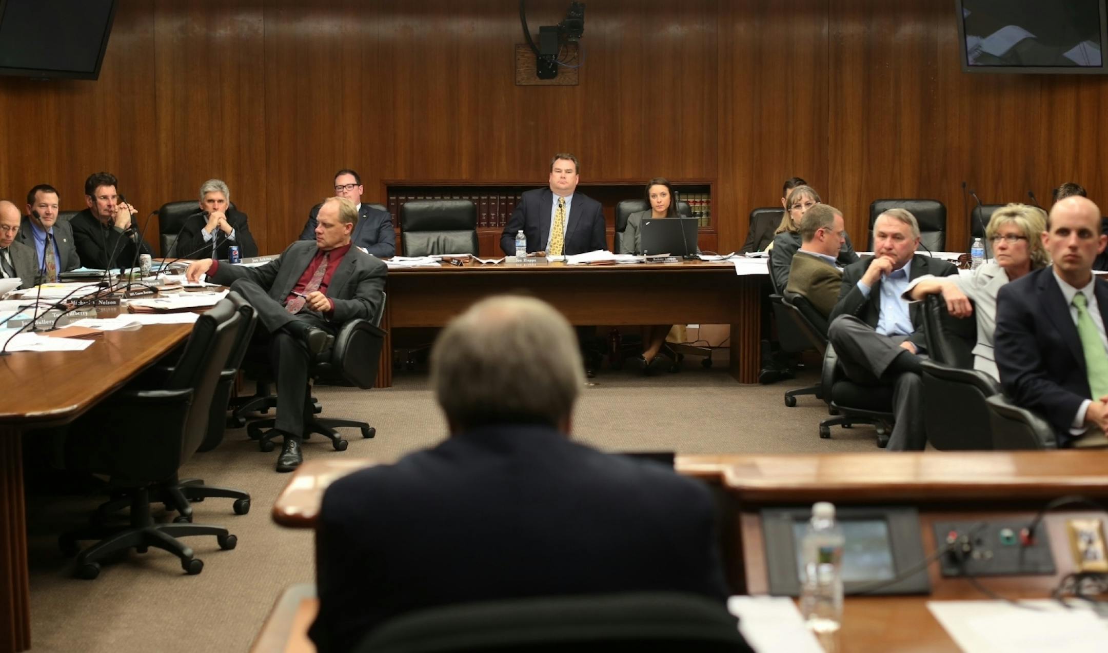 Rep. Morrie Lanning spoke at a hearing on the Vikings Stadium on Monday night at the State Office Building in St. Paul, Minn. on April 2, 2012. ( RENEE JONES SCHNEIDER * reneejones@ startribune.com) Morrie Lanning