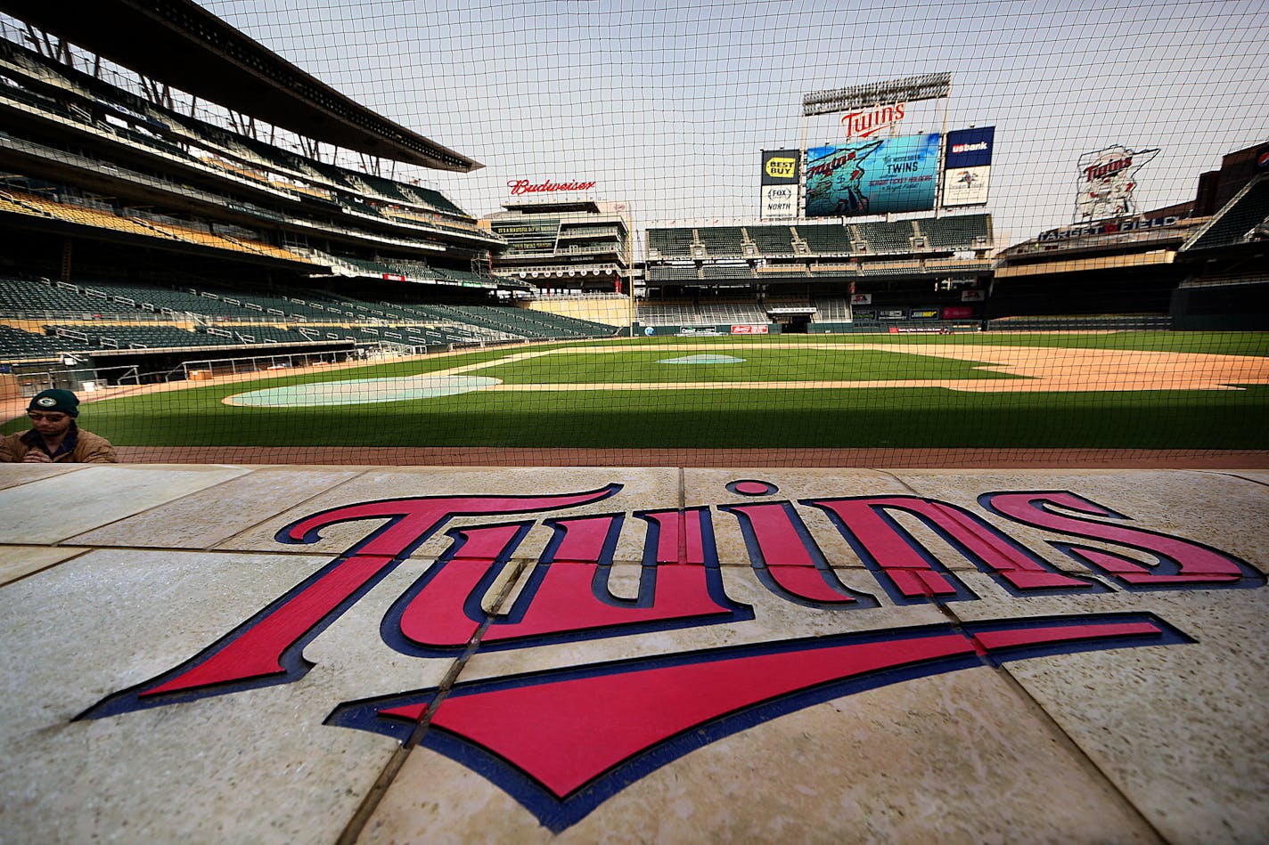 A new, protective netting is being installed at Target Field, here along the third baseline, as mandated by Major League Baseball. ]JIM GEHRZ &#x2022; james.gehrz@startribune.com /Minneapolis, MN / March 22, 2016 2:00 PM