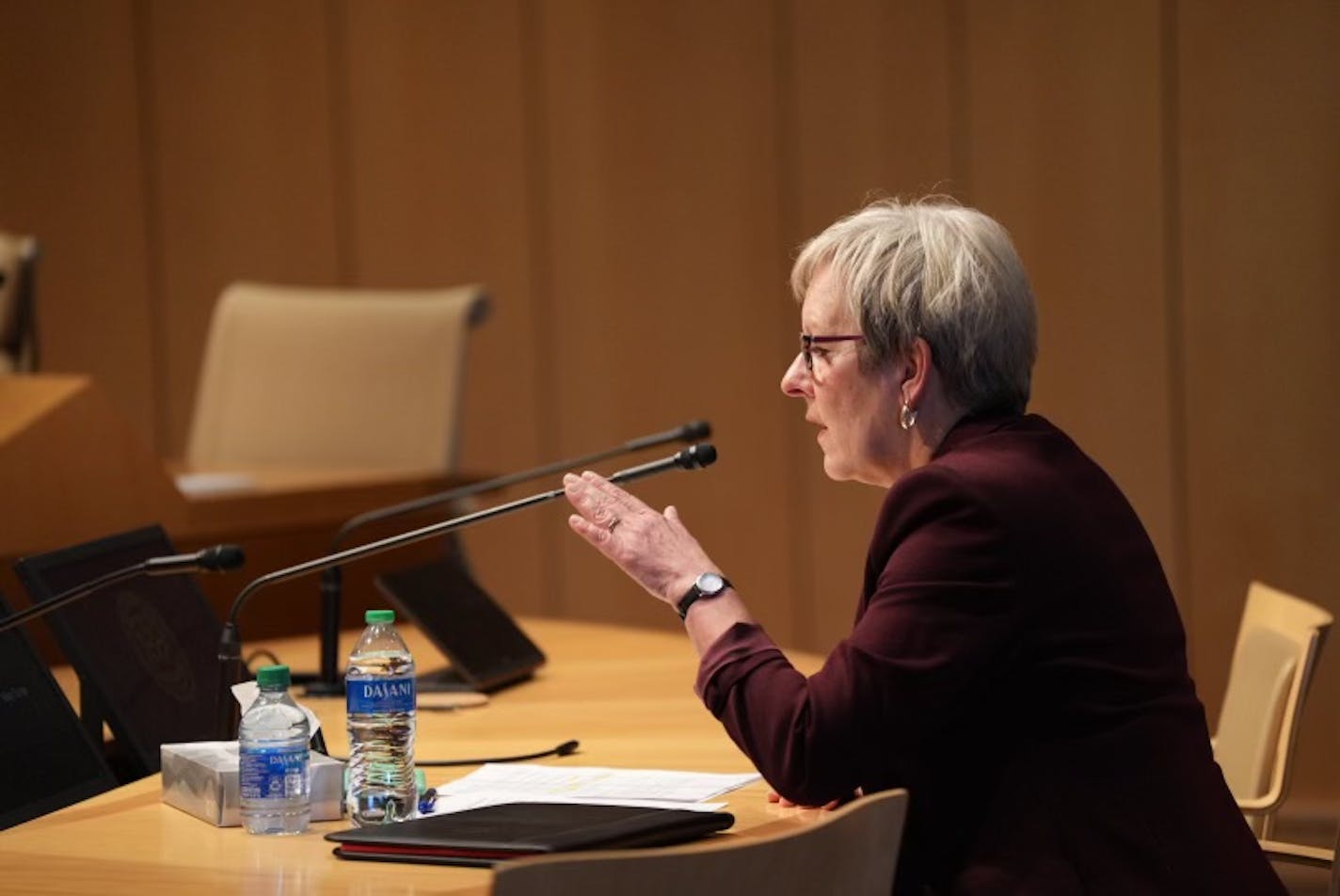 Laura Bloomberg interviews with University of Minnesota regents as the first interview of three for the U president position.