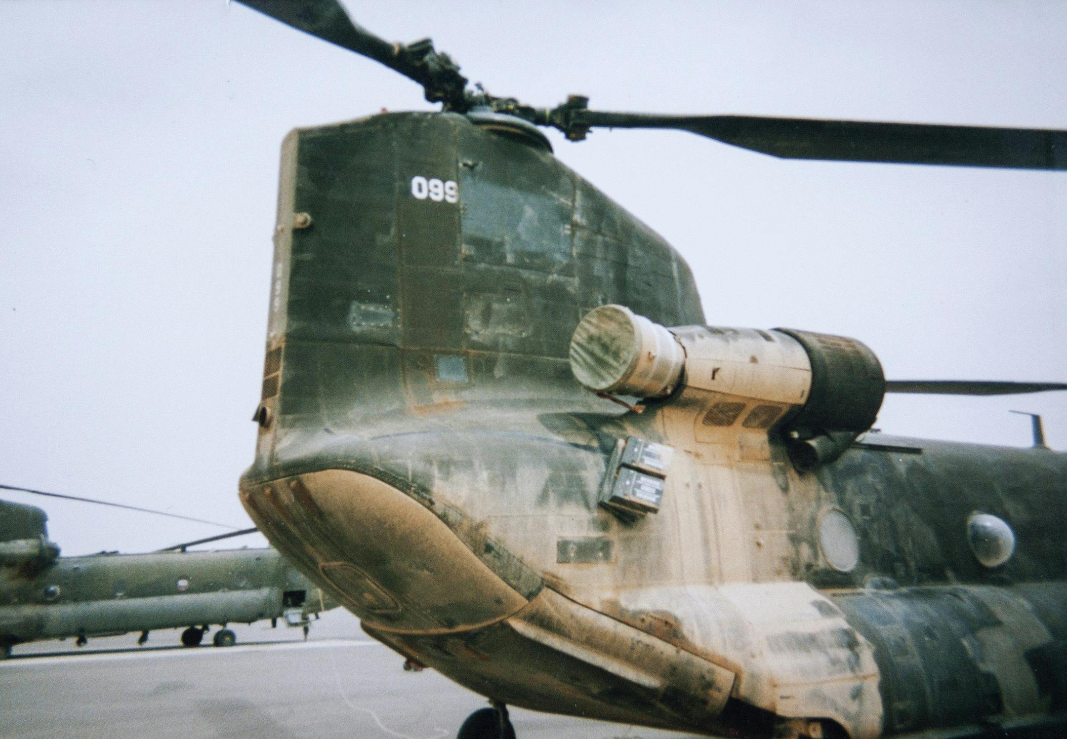 An undated handout photo of the helicopter NBC News anchor Brian Williams has claimed he was on when it was forced down in Iraq in 2003. Conflicting accounts from soldiers who there suggest that Williams is obfuscating even in his apology for saying he too was in the helicopter. (Handout via The New York Times) -- NO SALES; FOR EDITORIAL USE ONLY WITH STORY SLUGGED NBC WILLIAMS IRAQ. ALL OTHER USE PROHIBITED.