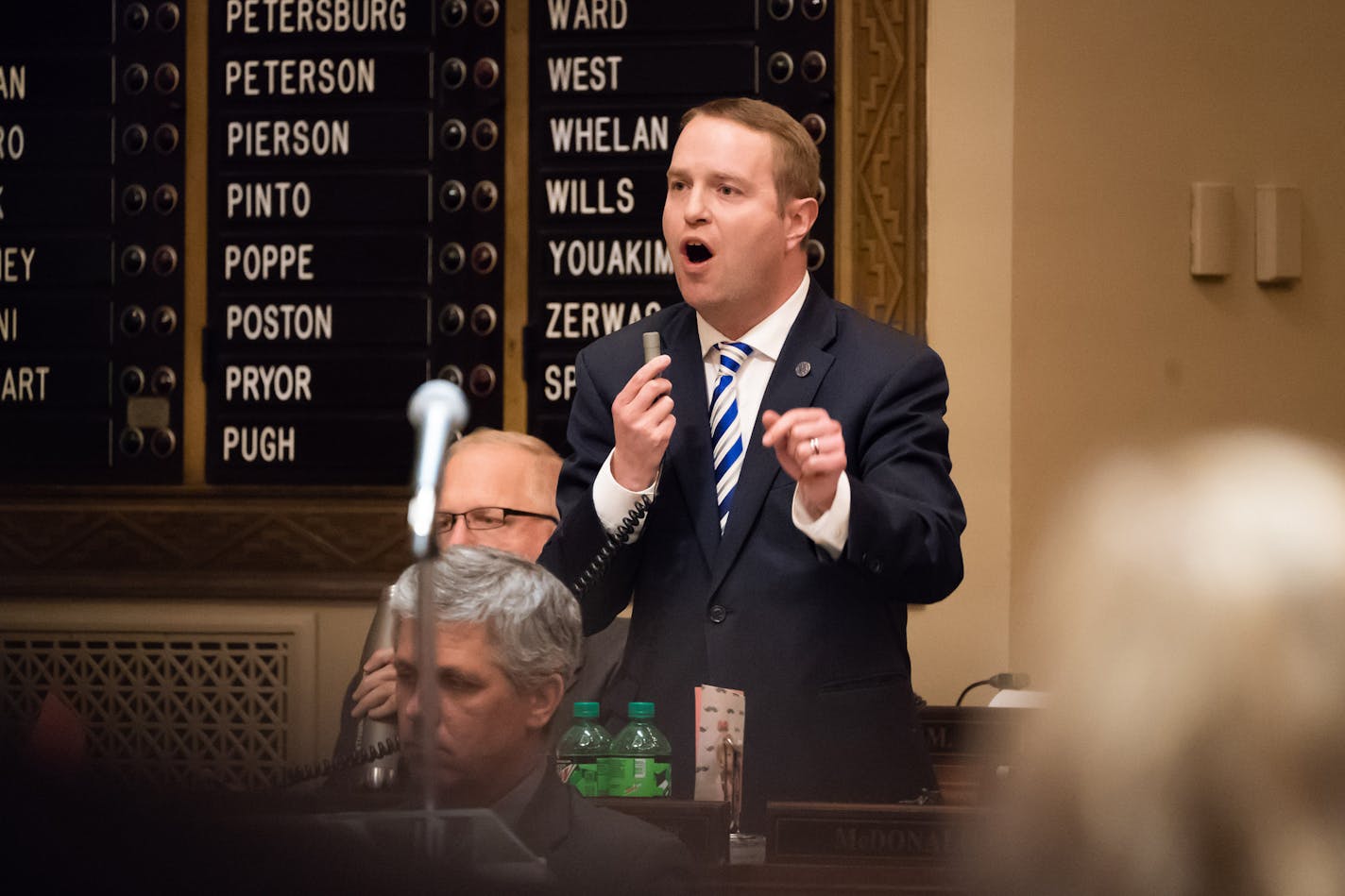 Rep. Nick Zerwas, R-Elk River, argued for his bill that would increase the criminal penalties for obstructing traffic. ] GLEN STUBBE &#x2022; glen.stubbe@startribune.com Tuesday, May 8, 2018 Protestors&#x2019; rights vs. public safety was the theme as legislators passionately argued both sides. Rep. Nick Zerwas, R-Elk River, argued for his bill that would increase the criminal penalties for obstructing traffic. A host of legislators argued that the bill puts to many restrictions on already margi