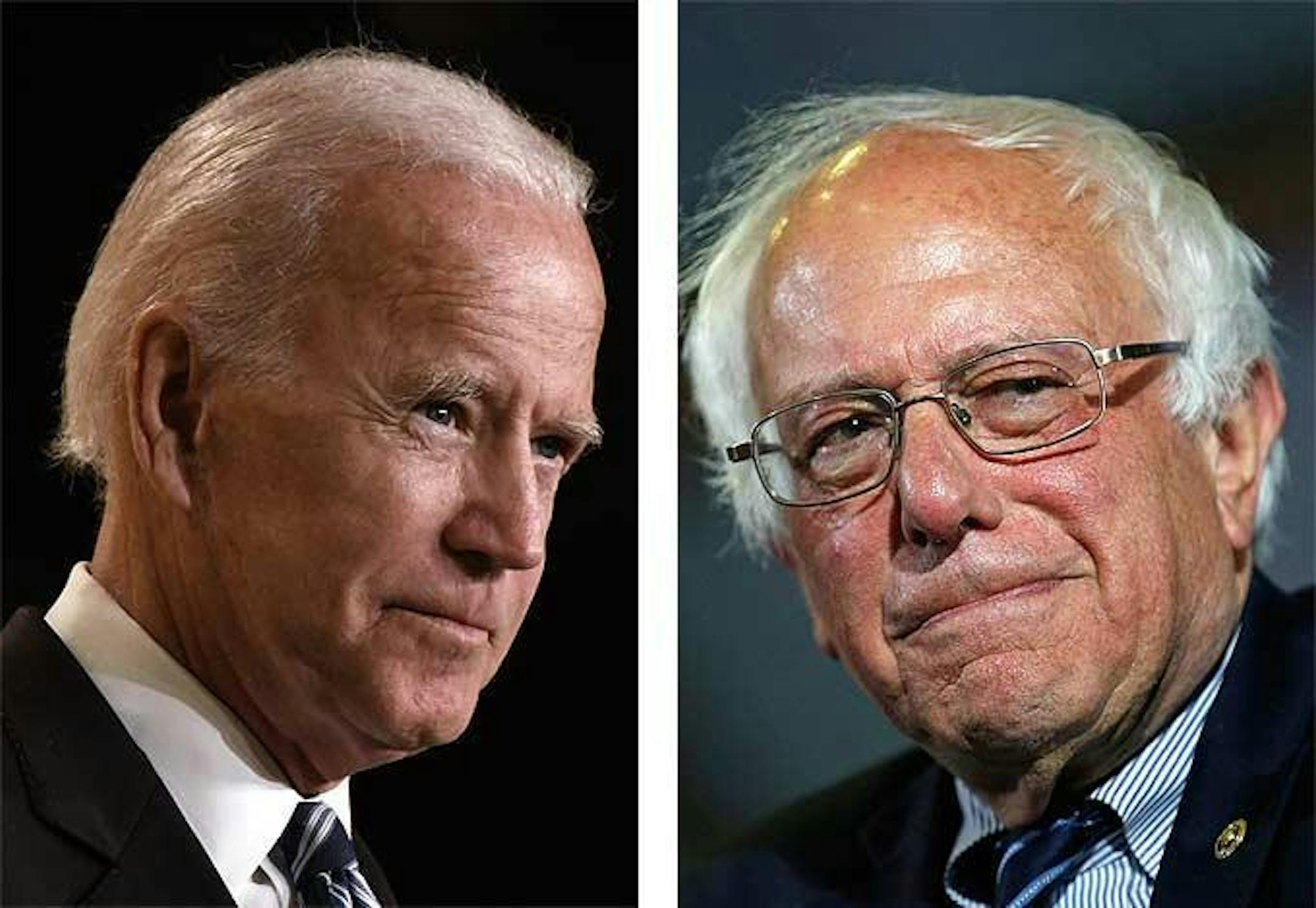 El vicepresidente Joe Biden (izq.) y el senador Bernie Sanders (I-VT), lideran las encuestas en el competido campo demócrata con miras a las presidenciales de 2020 en EEUU. [File photos] ORG XMIT: 1291957
