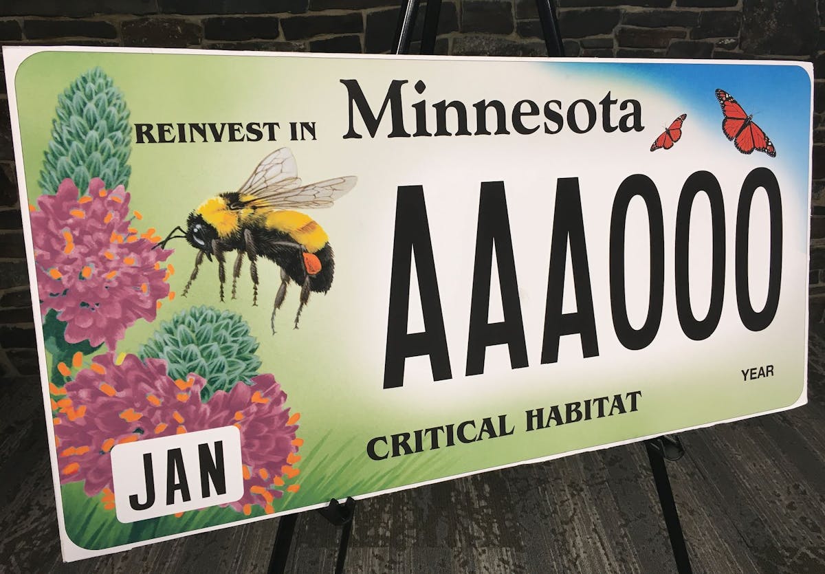 The state’s new habitat vehicle license plate.