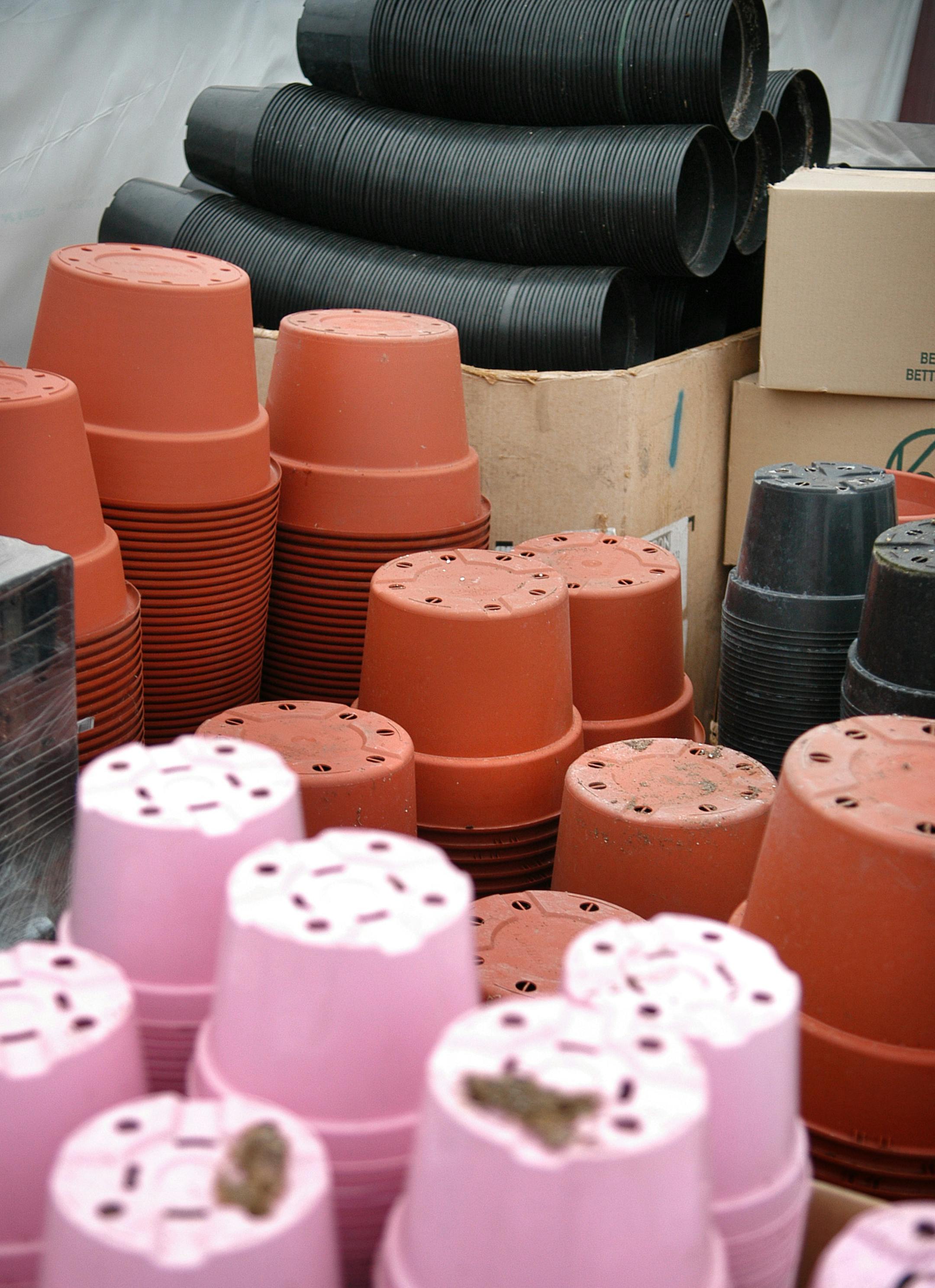 Plastic garden pots will be collected for recycling.
