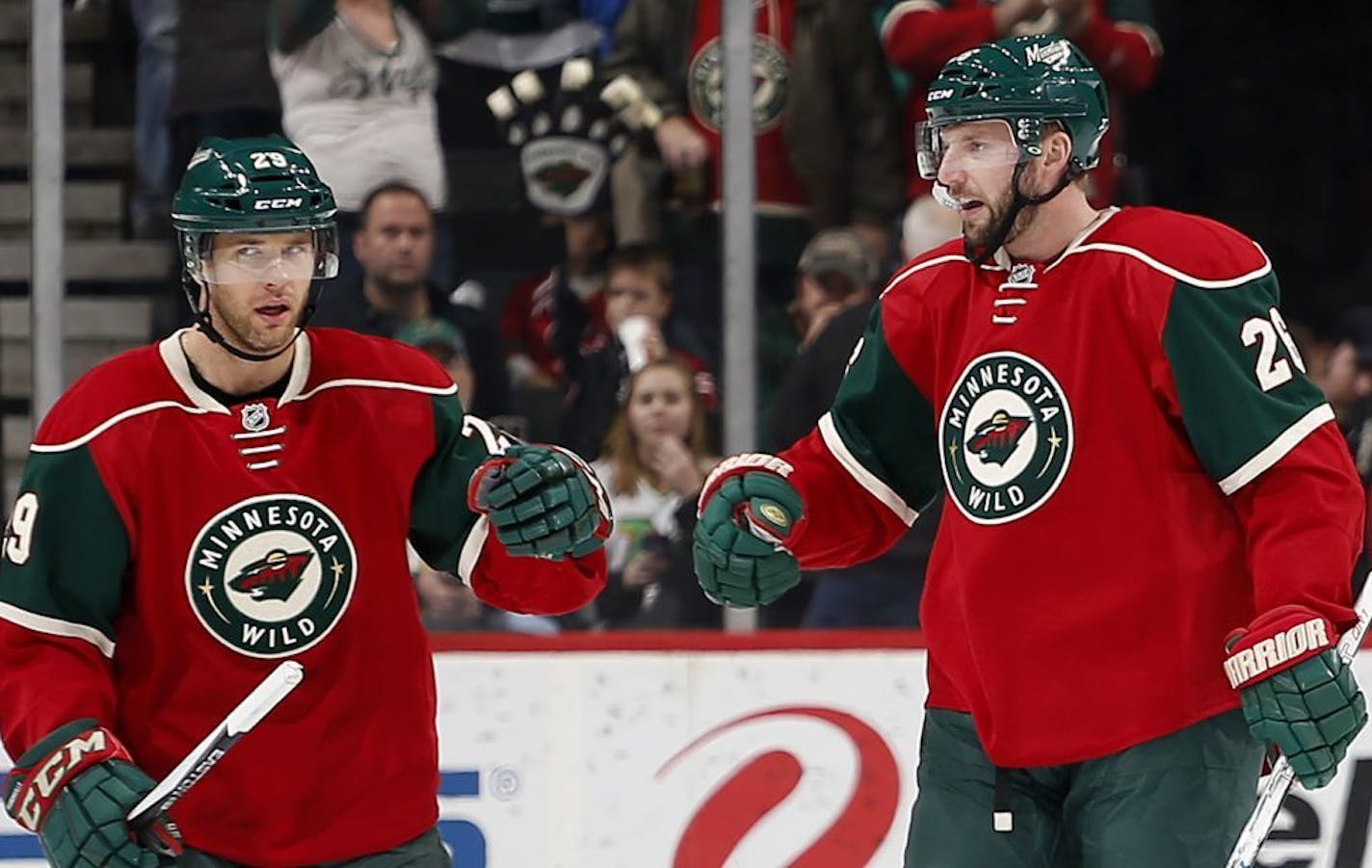 Jason Pominville (29) and Thomas Vanek (26)