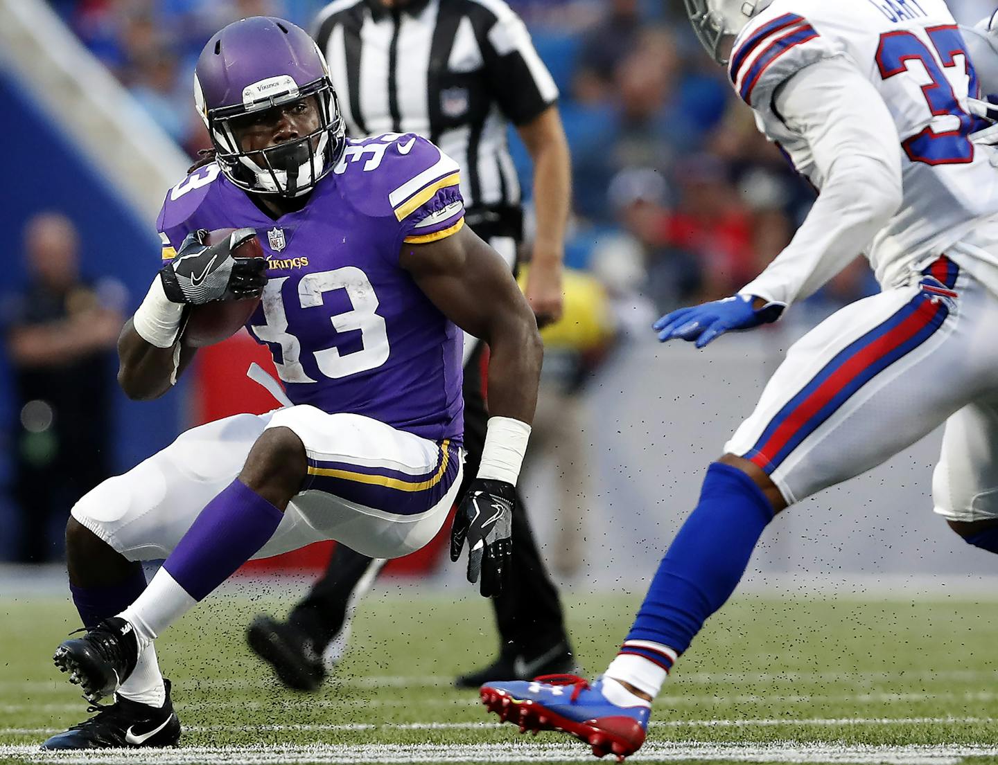 Vikings running back Dalvin Cook (33) ] CARLOS GONZALEZ &#x2022; cgonzalez@startribune.com - August 10, 2017, Orchard Park, NY, New Era Field, NFL, Minnesota Vikings vs. Buffalo Bills