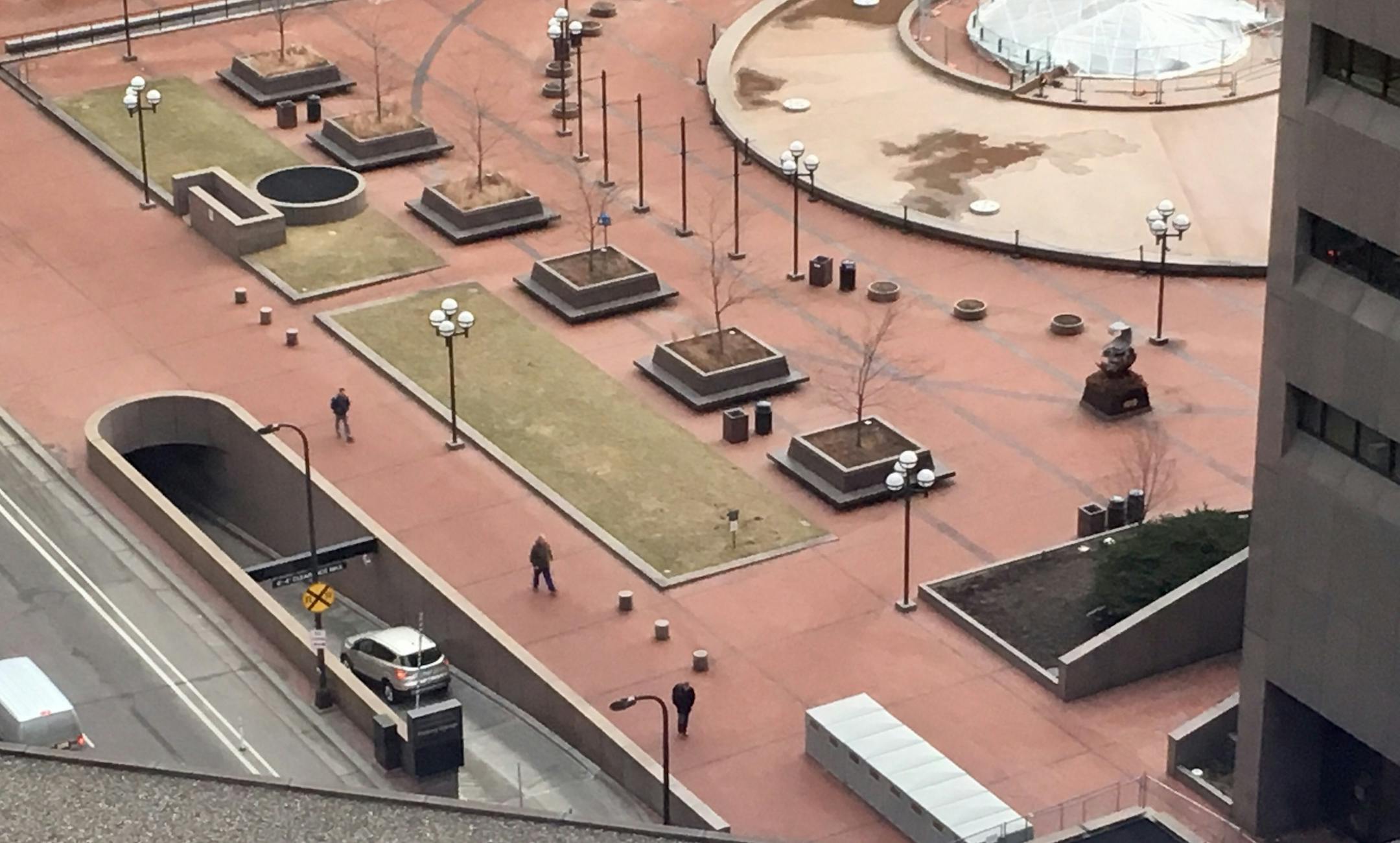 The door at the end of this ramp was being operated manually.