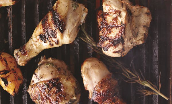 Buttermilk and Rosemary brined chicken "Reprinted from Martha Stewart's Grilling: 125+ Recipes for Gatherings Large and Small. Copyright © 2019 by Ma