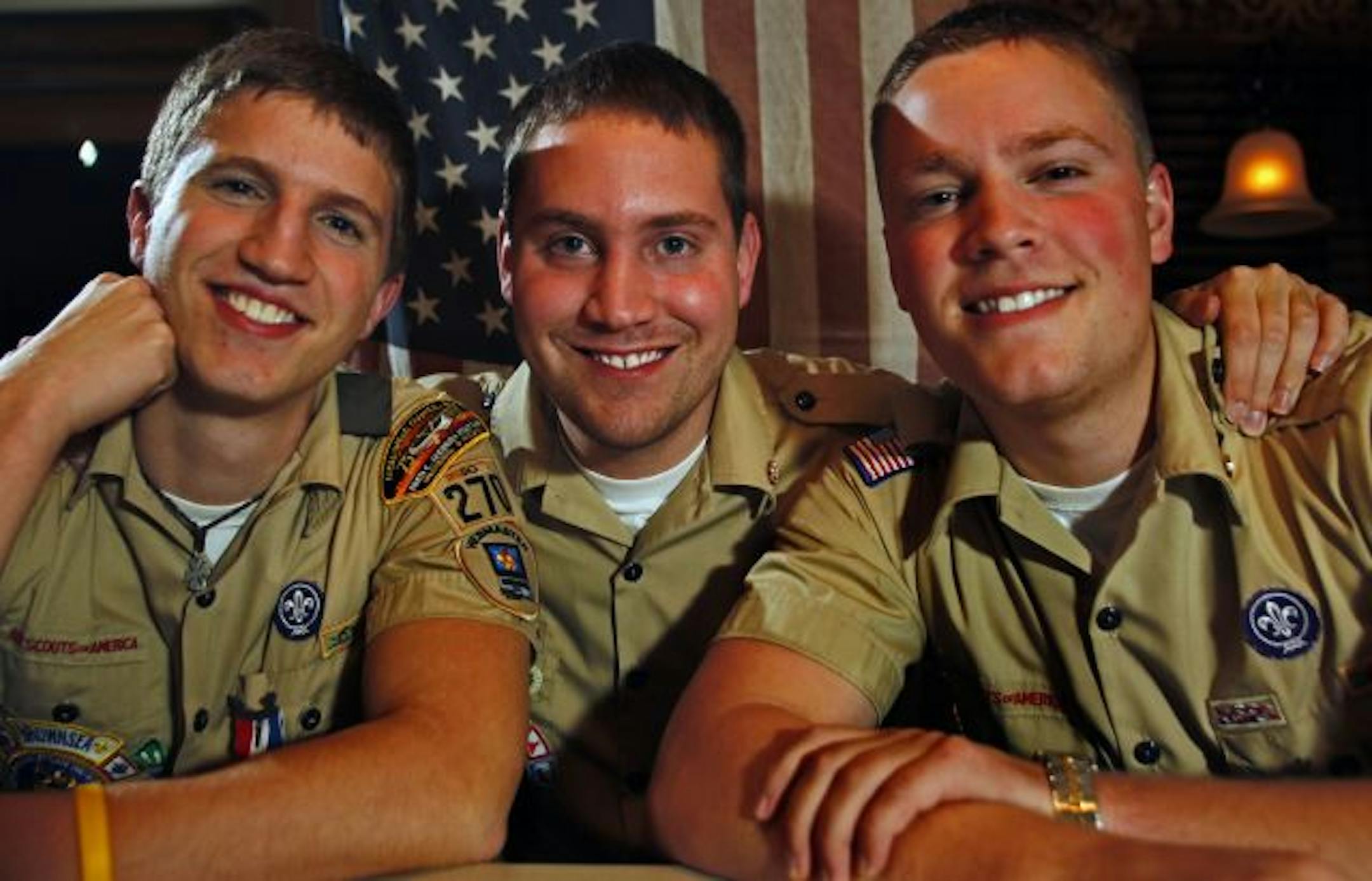 Dane Raberge, 18, Chase Raberge, 23 and Weston Raberge, 21 left to right.