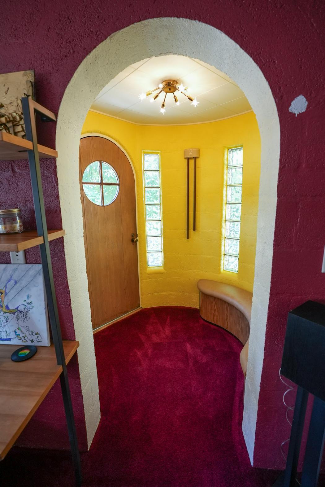 The foyer of Joe and Jack's technicolor  house in St. Cloud as featured on HGTV'S 