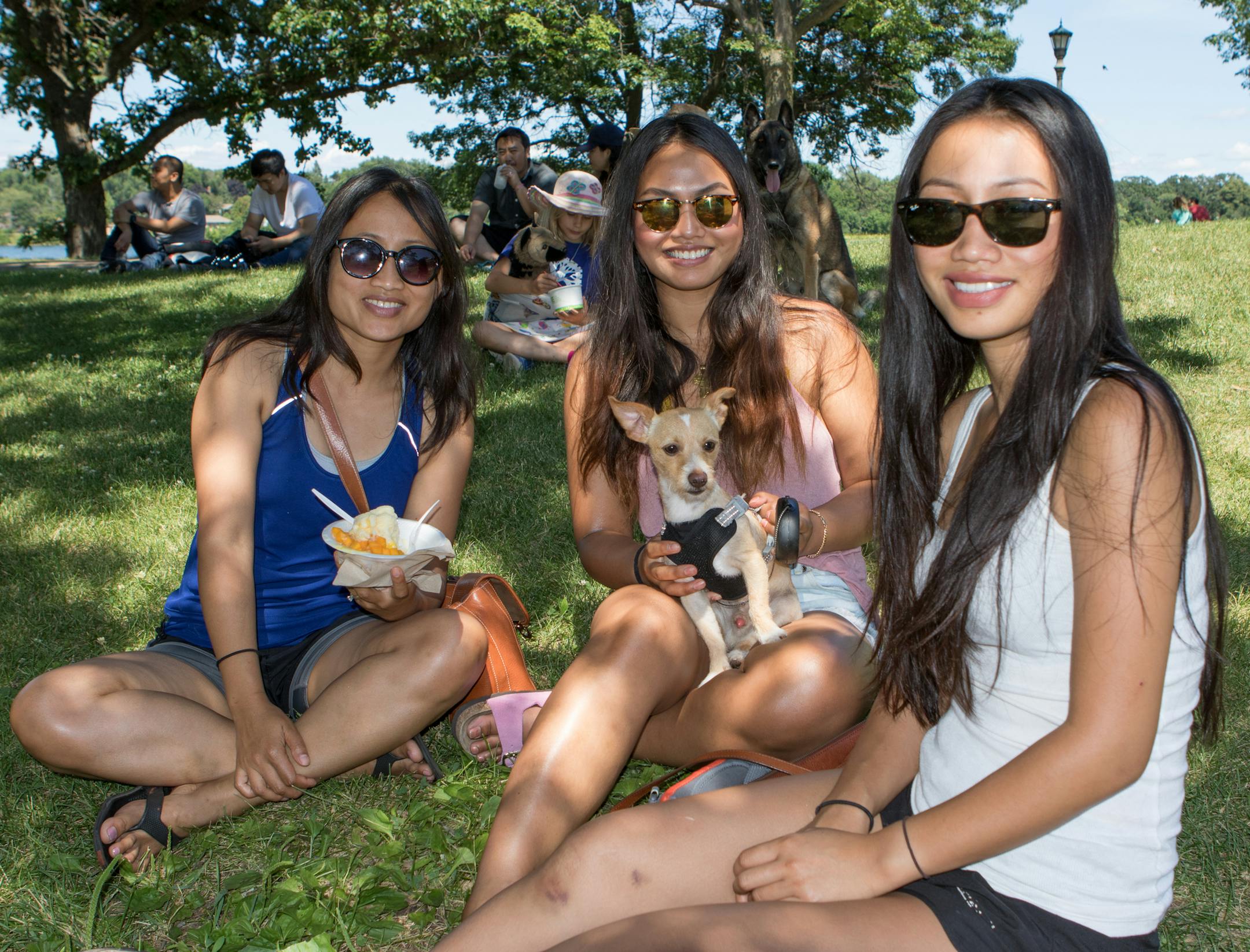 Soaly, Sokhra and Sarim Pin with Duke.