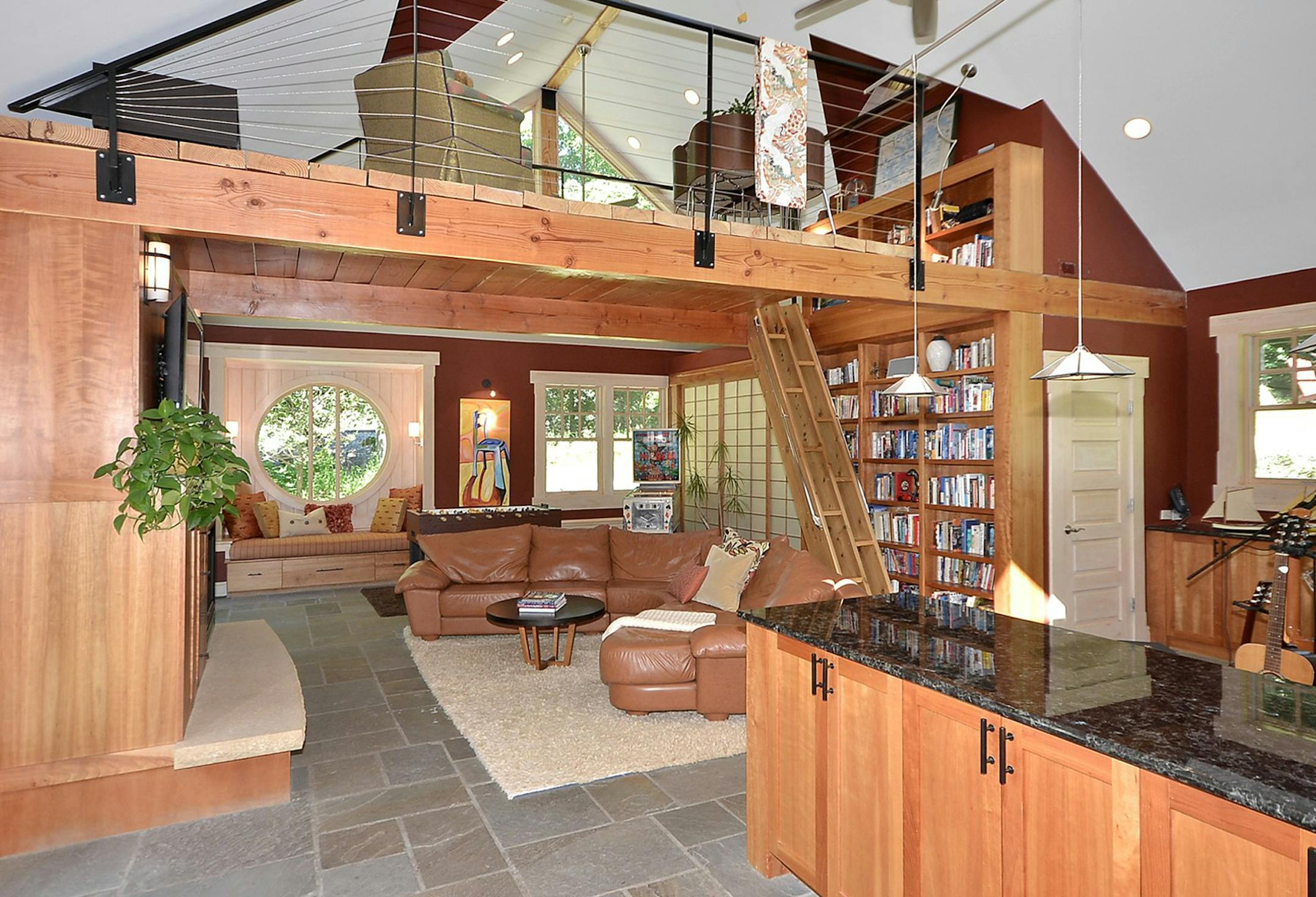 Fam room of Arts & Crafts Lake MInnetonka home for sale. provided by Coldwell Banker Burnet