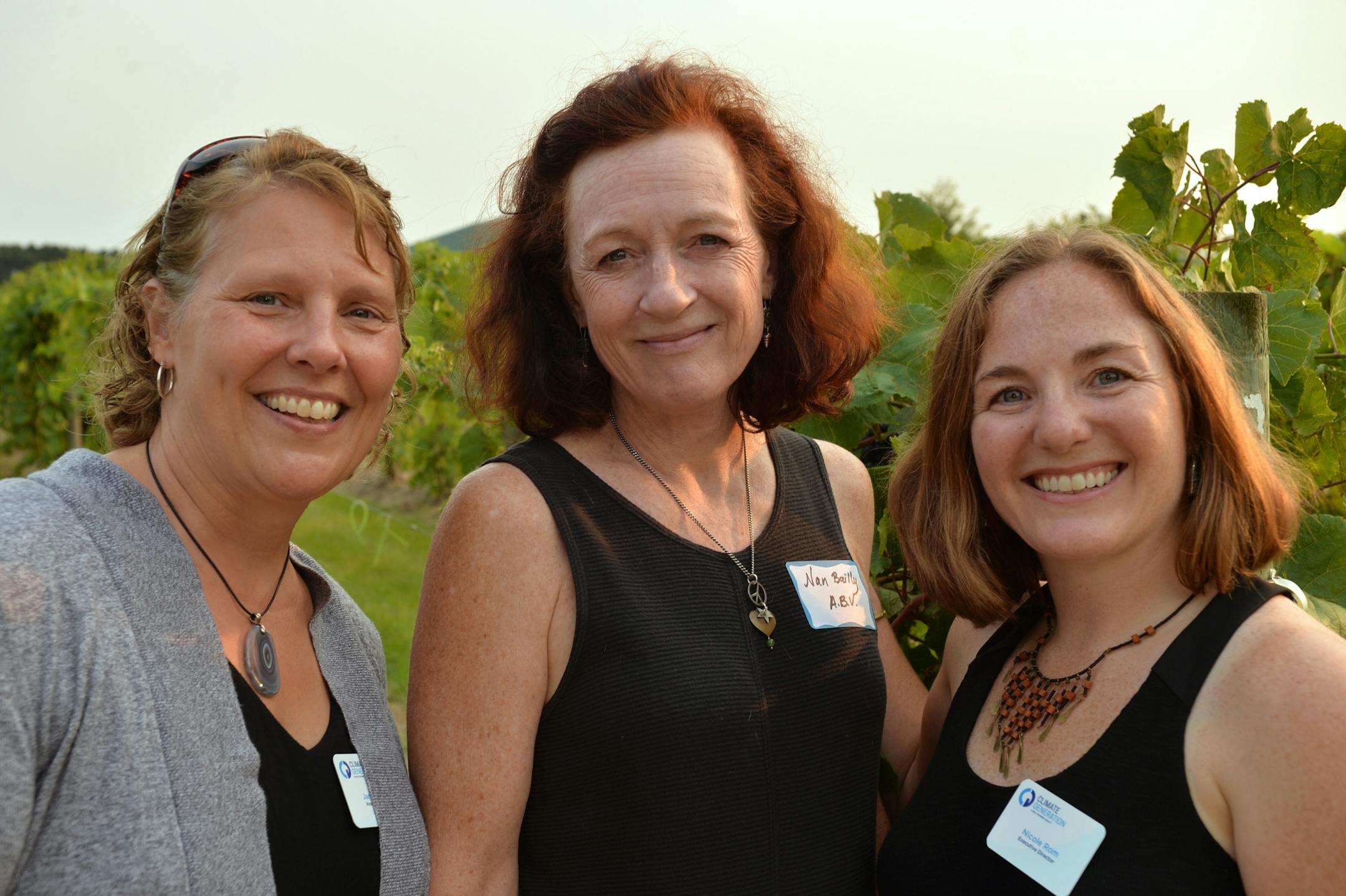 From left, Climate Generation's Janet Brown, owner of Alexis Bailly vineyard, Nan Bailly and Climate Generation's Nicole Rom.
