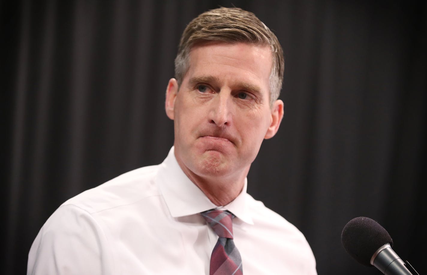 Mark Coyle speaks during a press conference. ] LEILA NAVIDI &#xef; leila.navidi@startribune.com BACKGROUND INFORMATION: University of Minnesota athletic director Mark Coyle speaks during a press conference at Williams Arena on Friday, January 5, 2018.