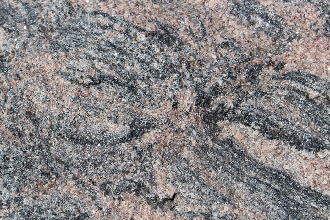 A close-up view of Morton gneiss.