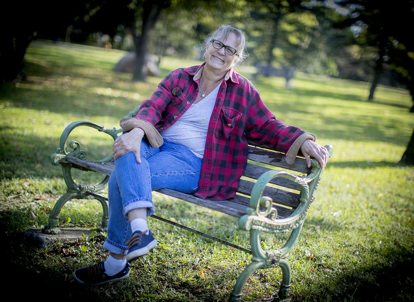 Alexandria Boies organized the first women's-only marathon in the Twin Cities. Bodies sat on a bench dedicated to the first and only women's marathon in the Cities, Tuesday, September 19, 2017 in St. Paul, MN. ] ELIZABETH FLORES &#xef; liz.flores@startribune.com