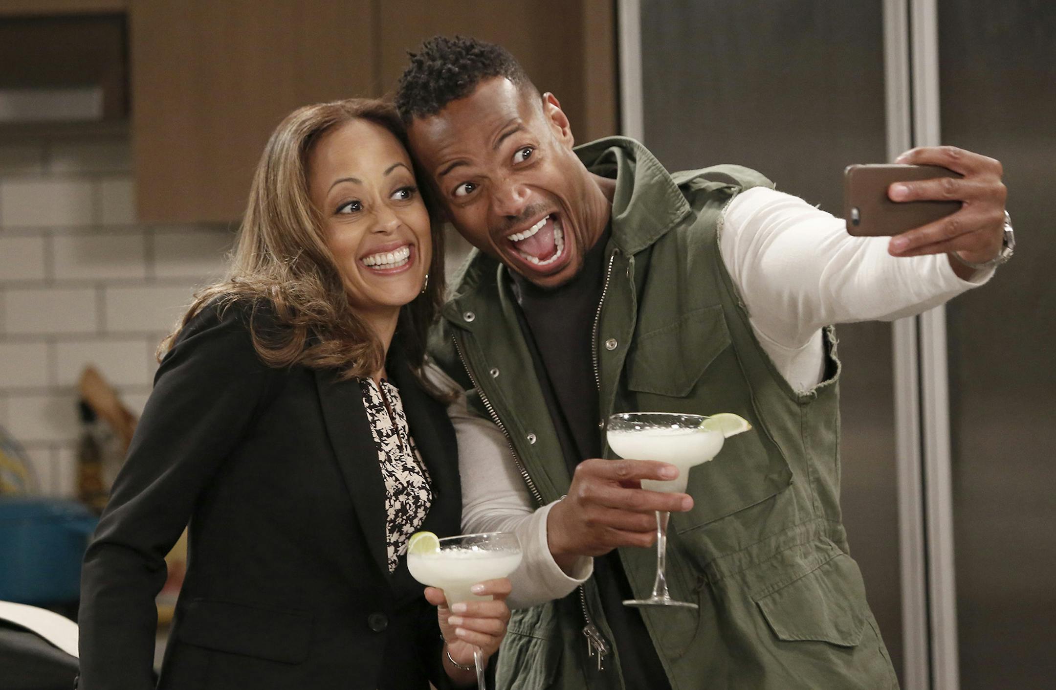 MARLON -- Pilot -- Pictured: (l-r) Essence Atkins as Ashley, Marlon Wayans as Marlon -- (Photo by: Tyler Golden/NBC) ORG XMIT: Season:Pilot