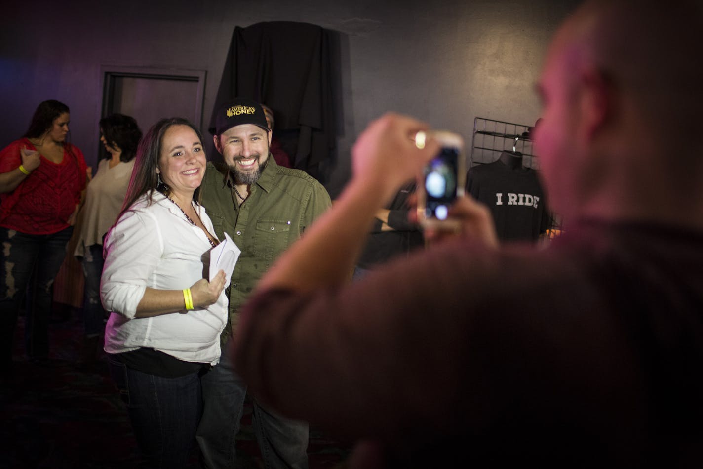 Chris Hawkey posed for a picture with fan Jennifer Hoffer, who said she listens to him on the radio and had always wanted to see him perform.