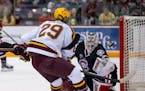 The Gophers’ Chaz Lucius scored a goal during Friday night’s series opener vs. St. Cloud State.