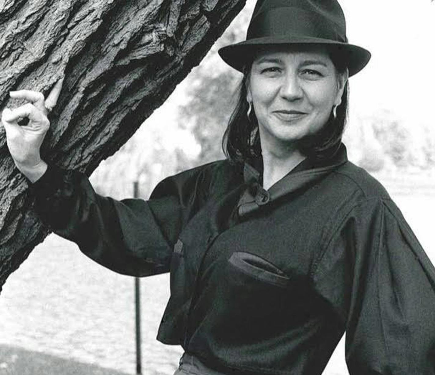 photo credit:Charleen Bacigalupo Joan Siegel in autumn of 1984 in Loring Park after a leisurely lunch" at the 510 Restaurant.