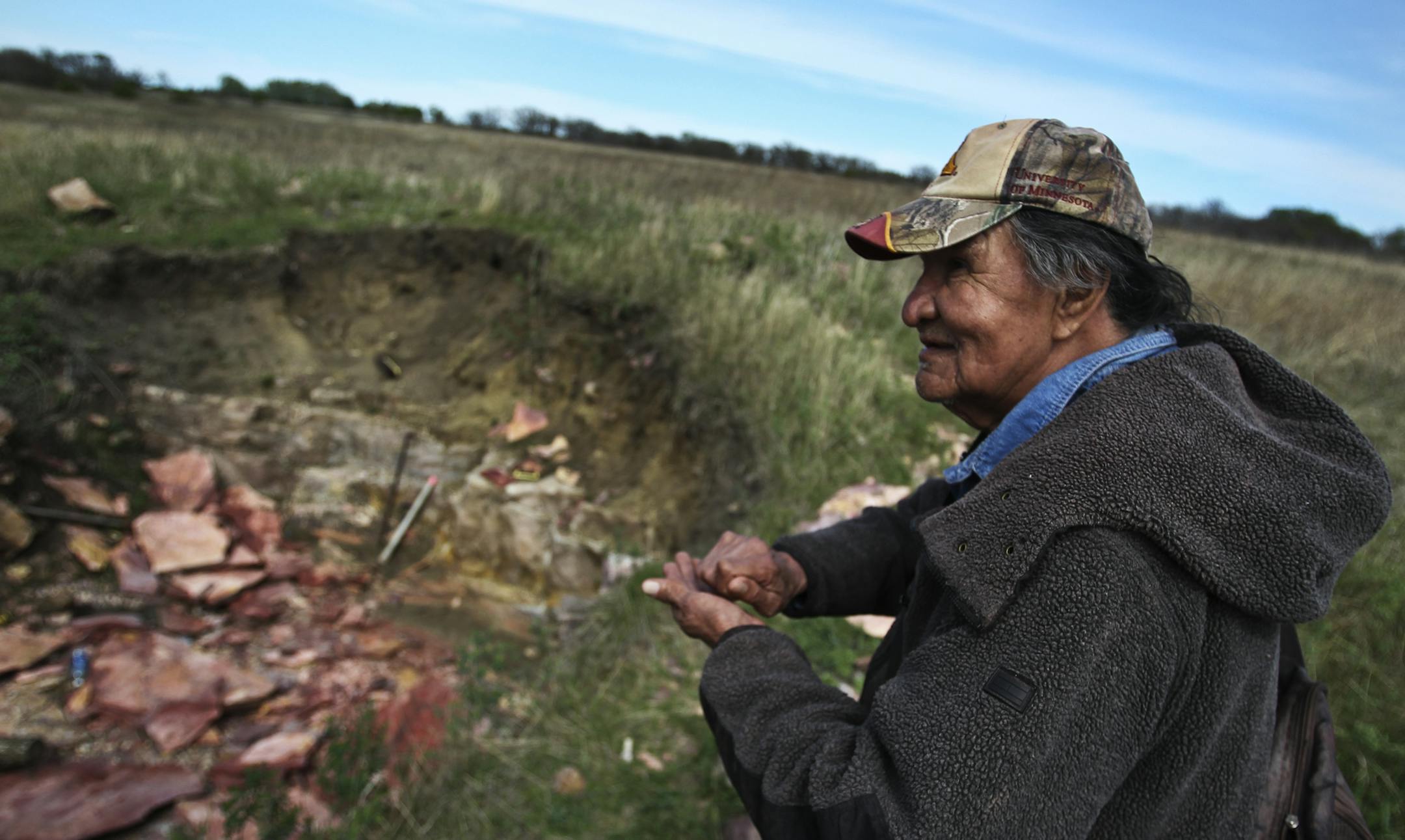 A sacred place: Billy Bryan, at Pipestone National Monument, is a traditional carver of pipestone. He has spent his entire life amid the quarries.