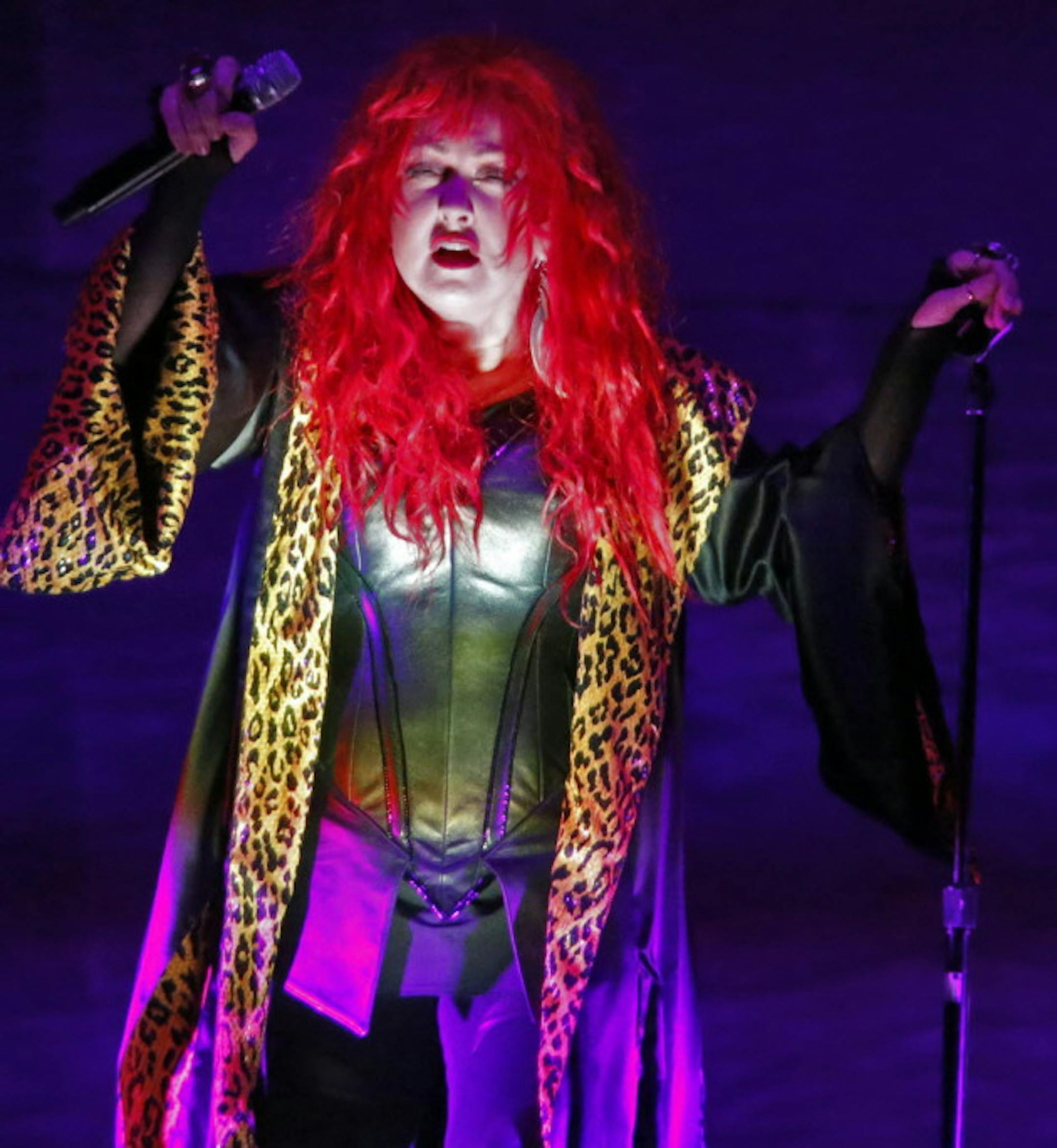 Cyndi Lauper being so unusual/ Star Tribune photo by Marlin Levison