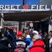 Fans gather outside of Target Field as they wait for the gates to open for the Twins home opener against the Cleveland Guardians Thursday, April 4, 20