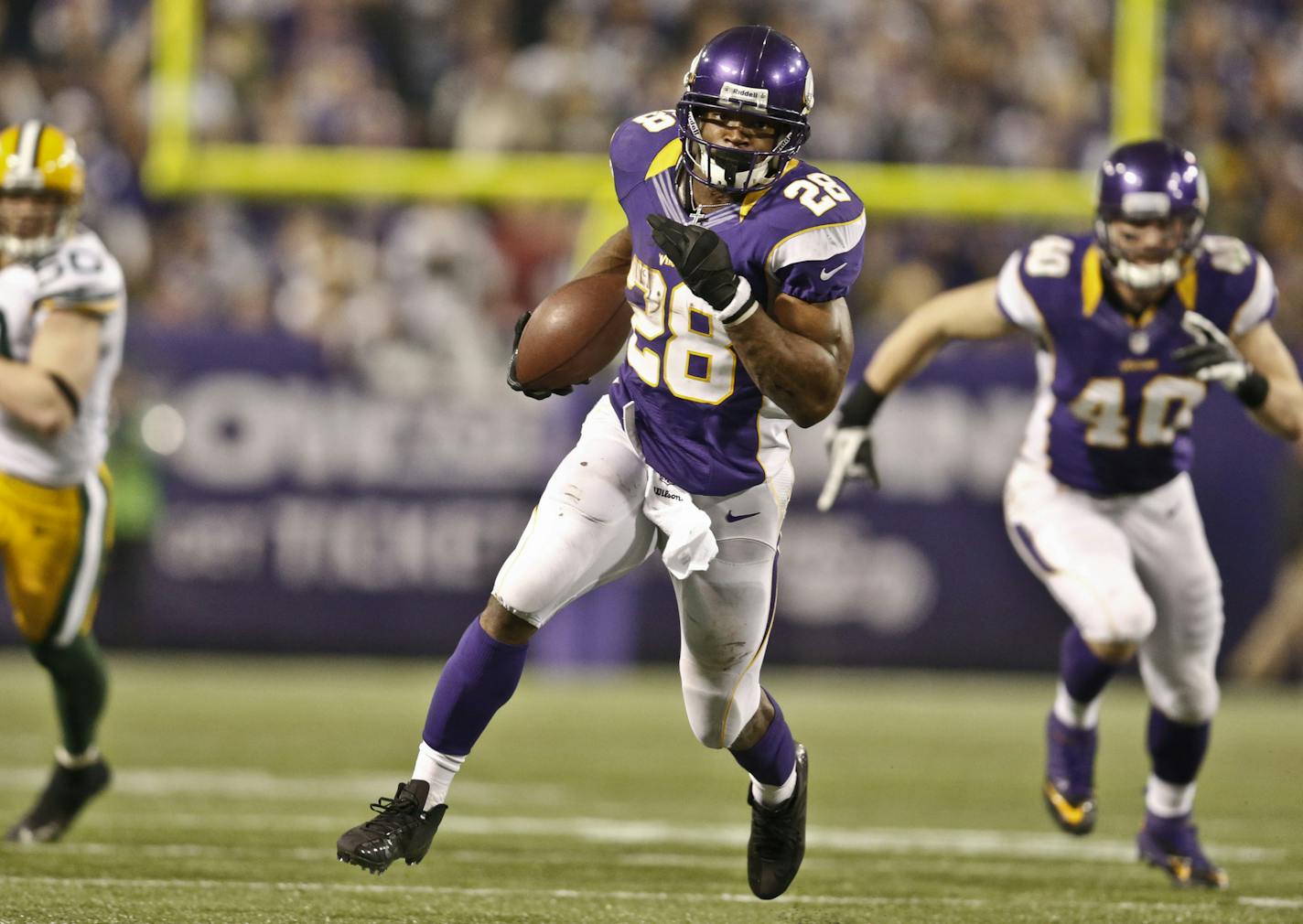 Adrian Peterson rushed for 2,097 yards in the 2012 regular season despite coming off a serious knee injury.