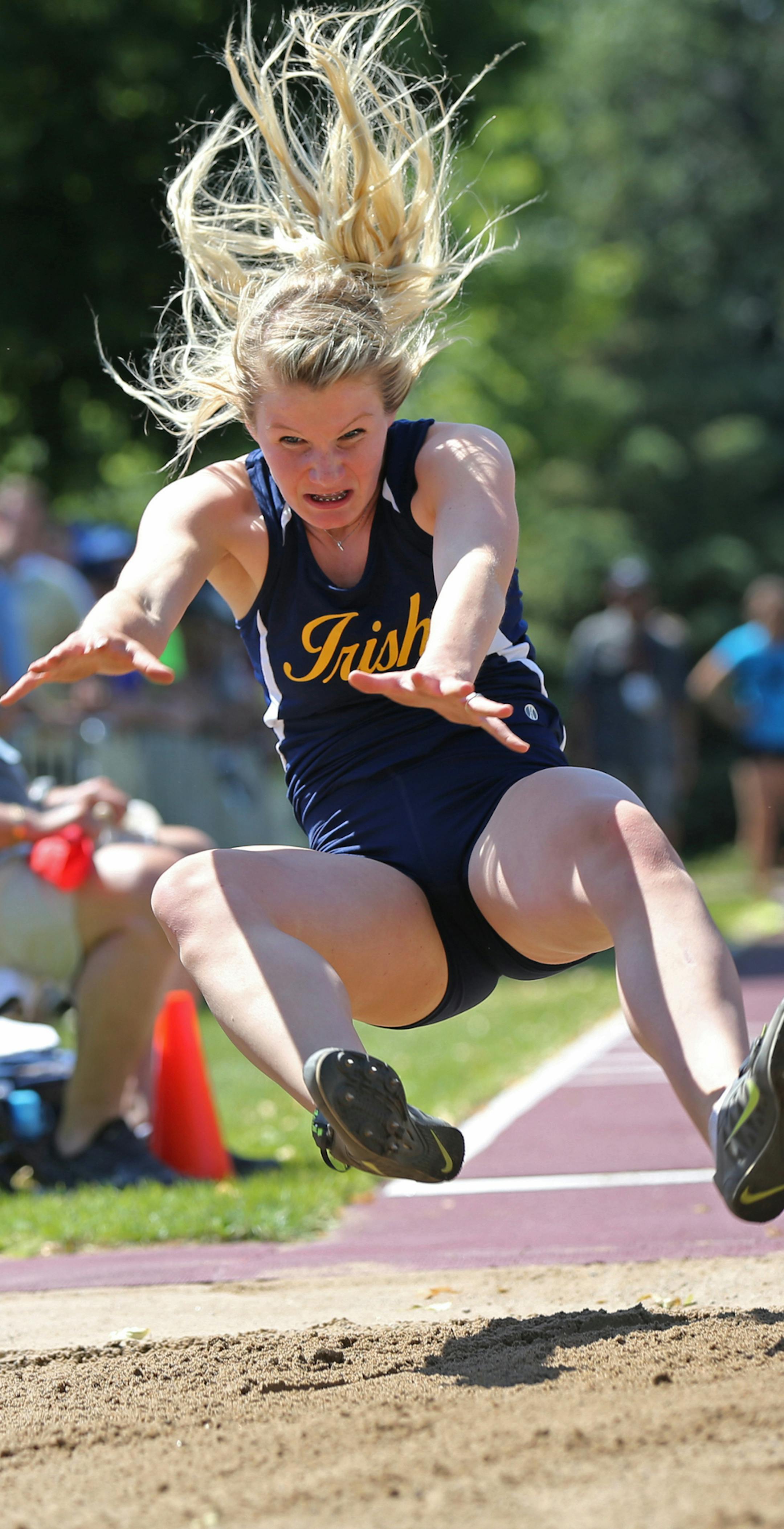 Shea Buchman of Rosemount finished in second place in the girls long jump. ] Shari L. Gross ï sgross@startribune.com Day one of the MSHSL state track meet took place at Klas Field on the campus of Hamline University in St. Paul, Minn. on Friday, June 9, 2017