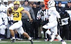 Gophers running back Shannon Brooks took off on a 32-yard run aginst Northwestern on Saturday at TCF Bank Stadium, where the home team put together an