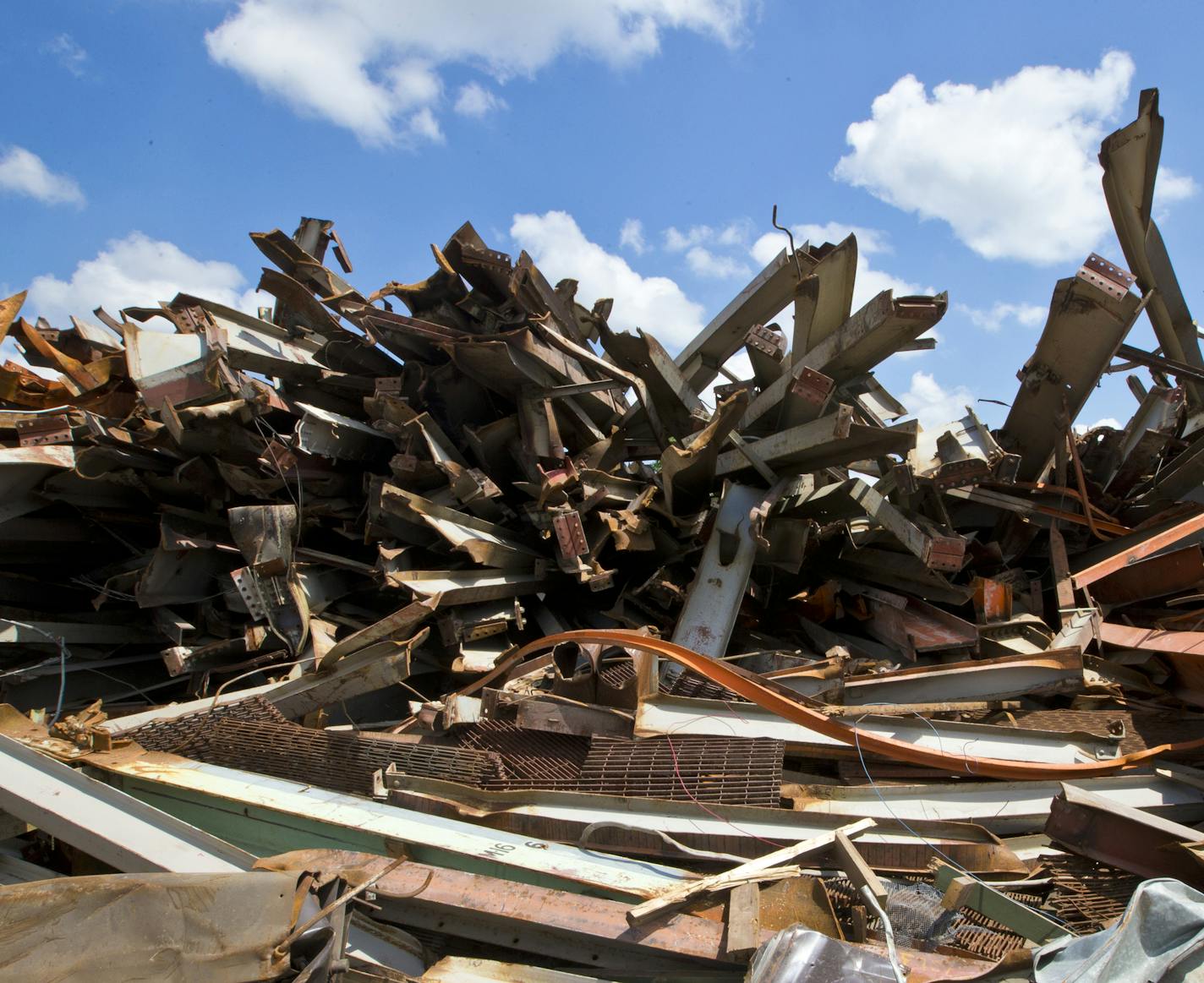 A pile of steel to be recycled from the Twin Cities Army Ammunition Plant.