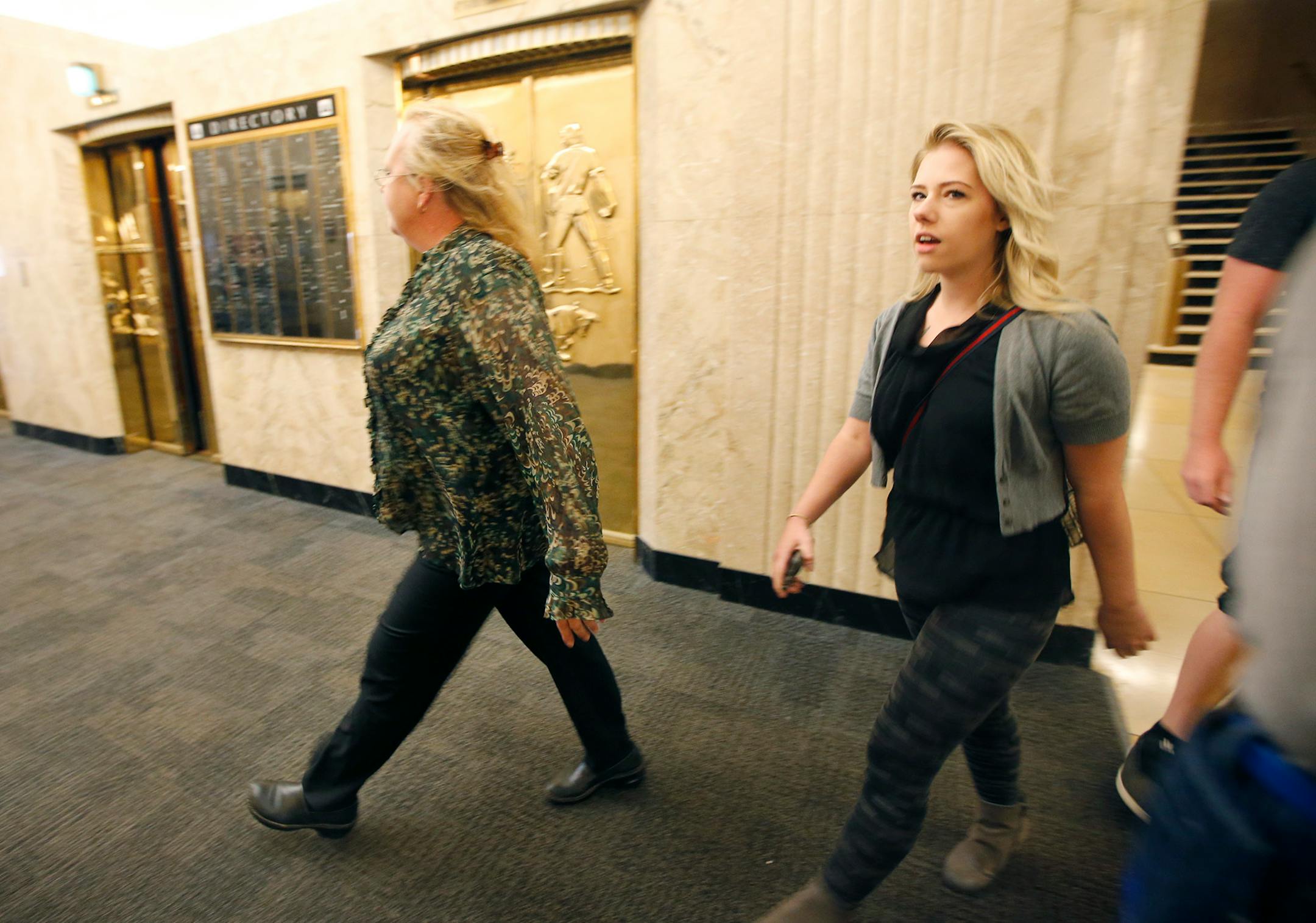 The family of convicted New Brighton killer Neal Zumberge, including his wife Paula Zumberge, left, arrived at the Ramsey County Courthouse for sentencing on Wednesday, Sept. 16, 2015 in St. Paul.