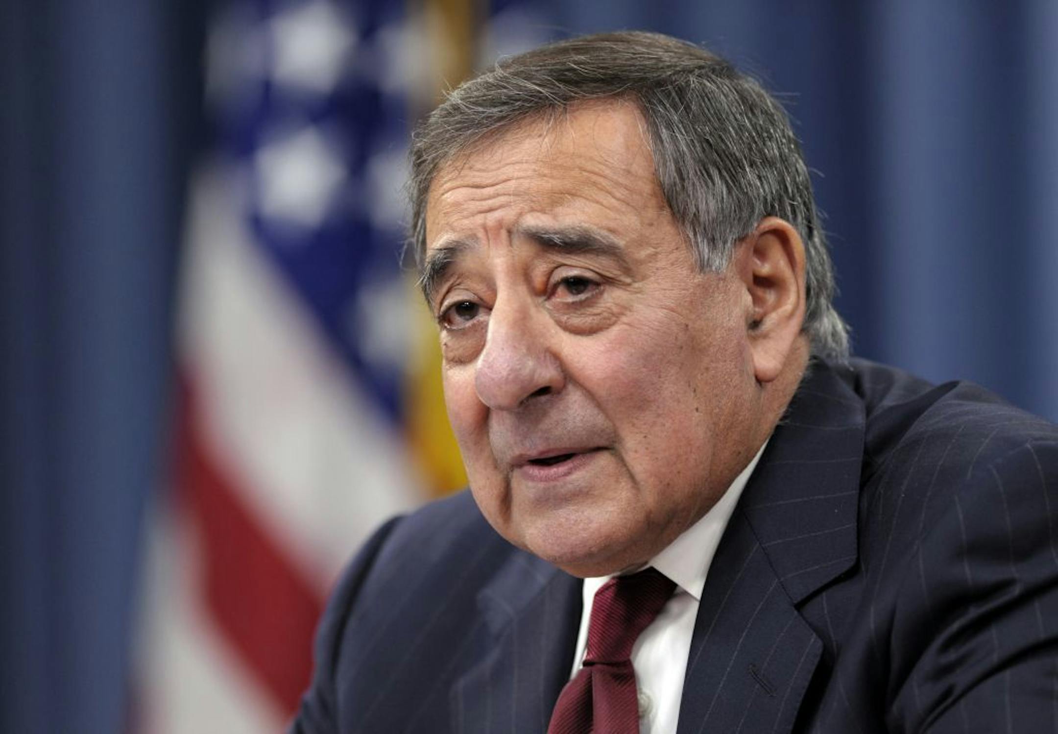 Outgoing Defense Secretary Leon Panetta speaks during his last news conference as defense secretary, Wednesday, Feb. 13, 2013. at the Pentagon. On Tuesday, The Senate Armed Services Committee voted to approve Panetta's replacement, former Nebraska Republican Sen. Chuck Hagel, sending the nomination to the full Senate.