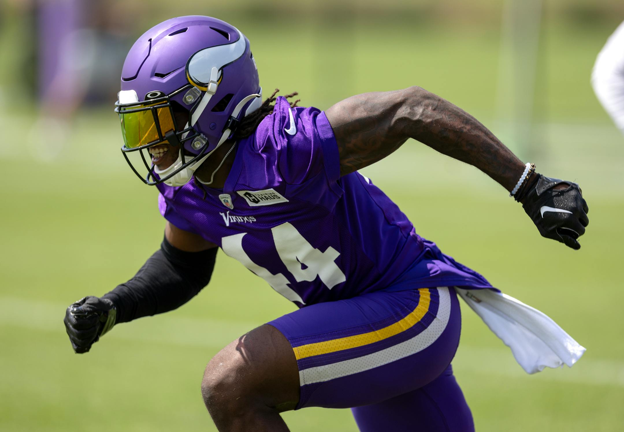 Minnesota Vikings linebacker Josh Metellus (44) during practice at TCO Performance Center.
