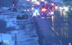 This crash in Blaine closed Hwy. 65 Monday early on in the morning commute. Credit: MnDOT traffic camera