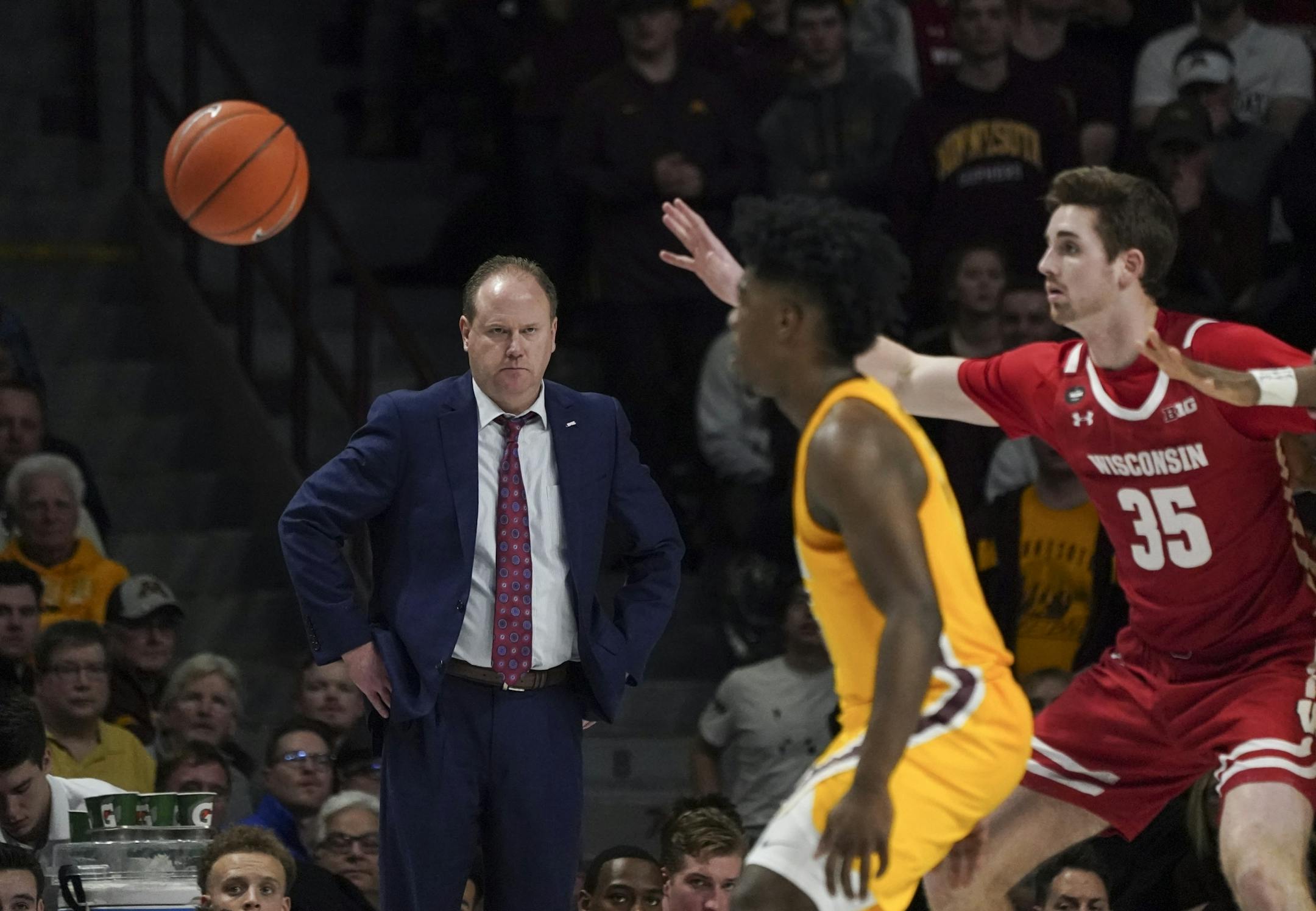 Wisconsin Badgers head coach Greg Gard in the second half.