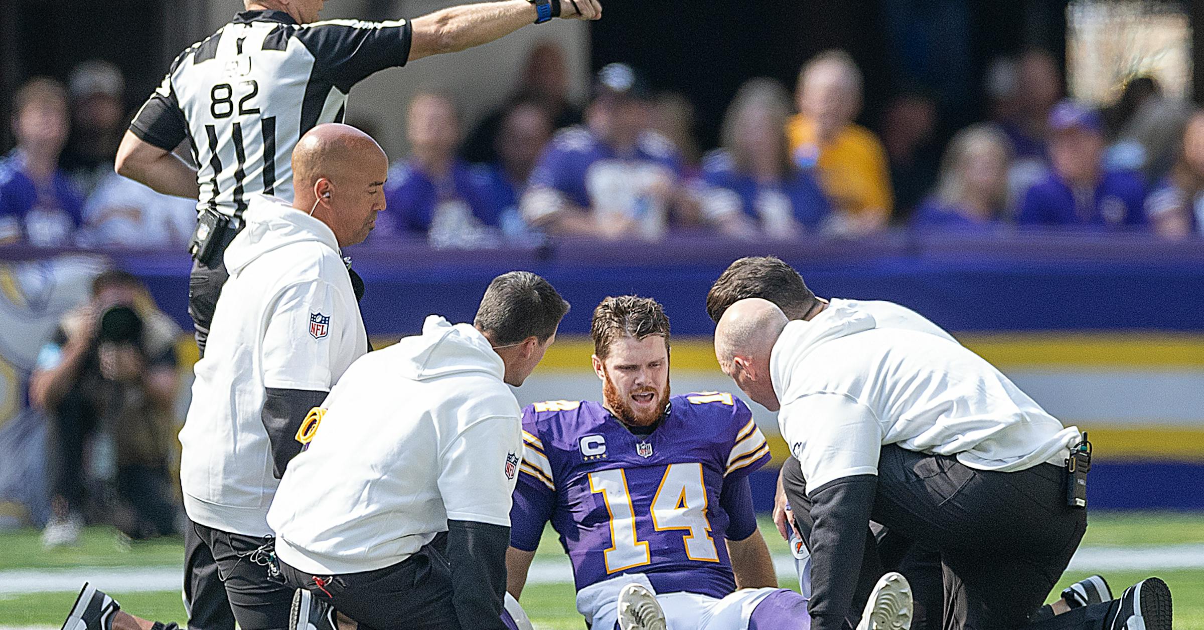 Vikings QB has knee bruise Vikings QB has knee bruise