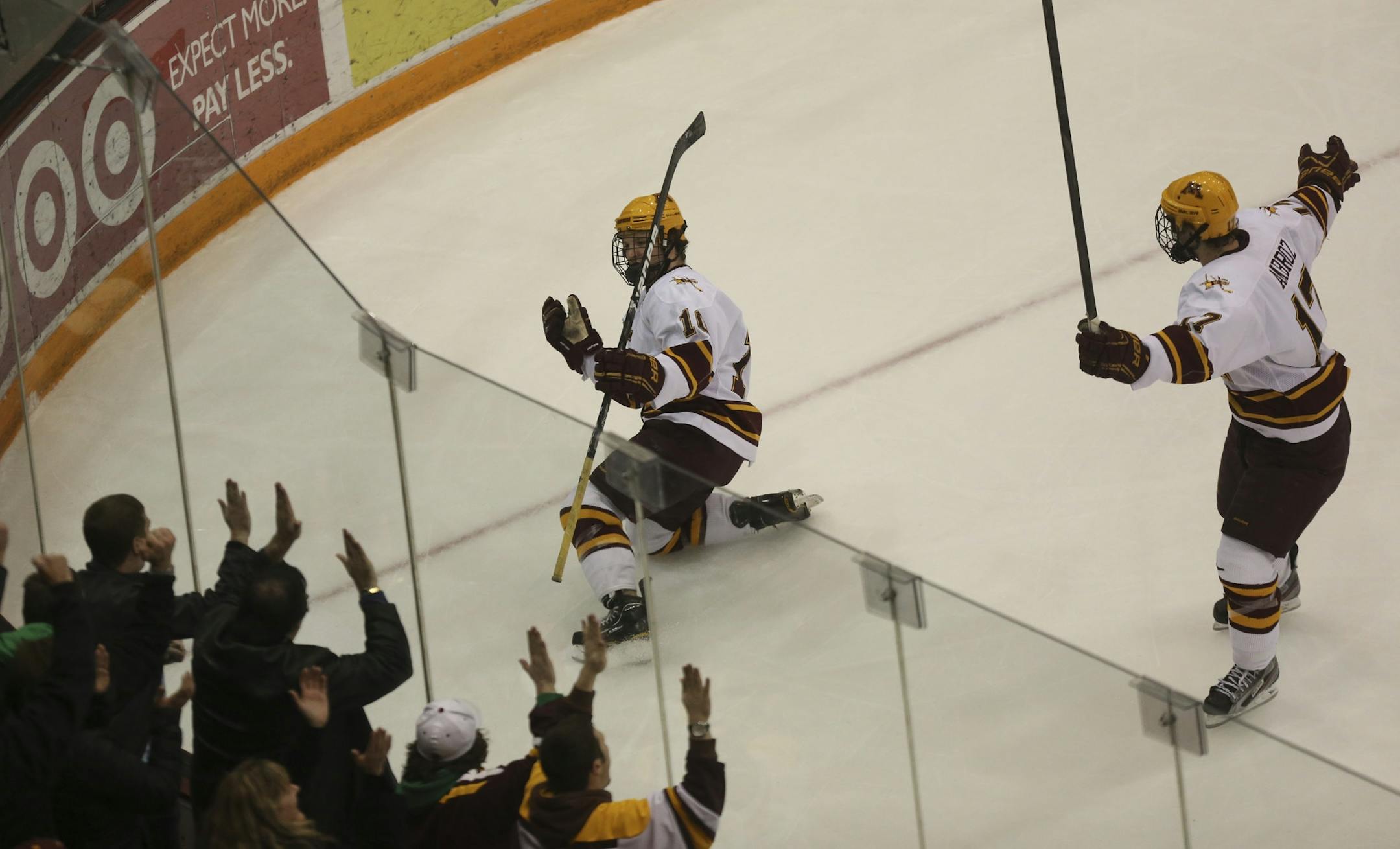 Ben Marshall celebrated with fans after scoring the winning goal with less than a minute left