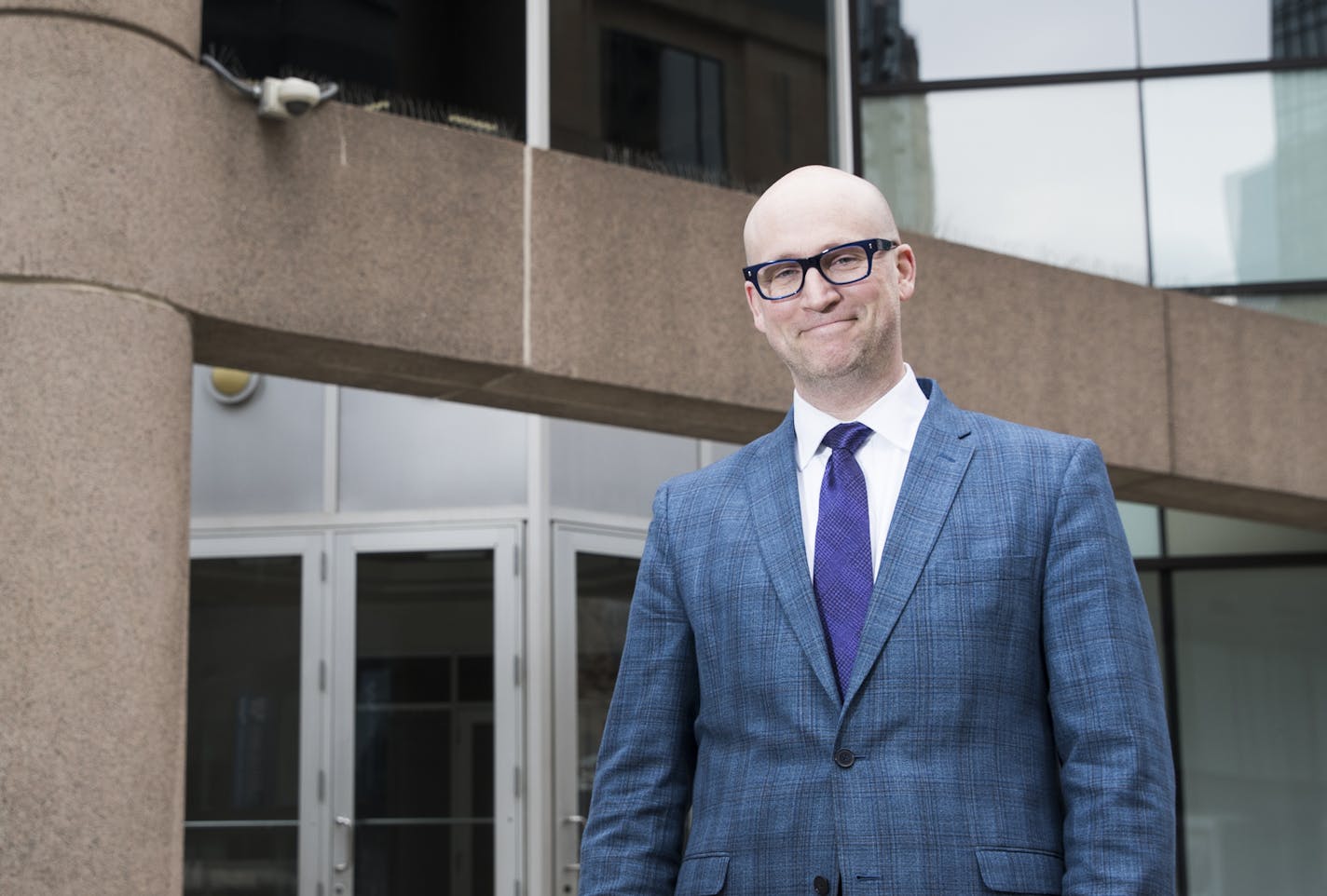 Dan Collison, of the Minneapolis Downtown Council, posed in front of the City Center building in Minneapolis, Minn., on March 22, 2018. ] RENEE JONES SCHNEIDER &#xef; renee.jones@startribune.com