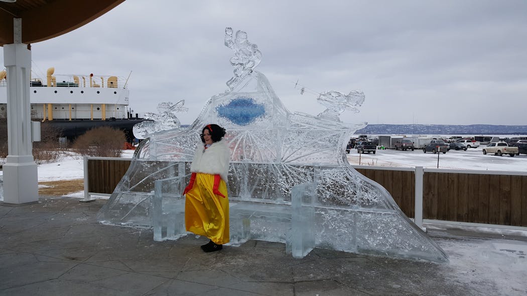 One of the sculptures at the Lake Superior Ice Festival will be a giant ice throne.