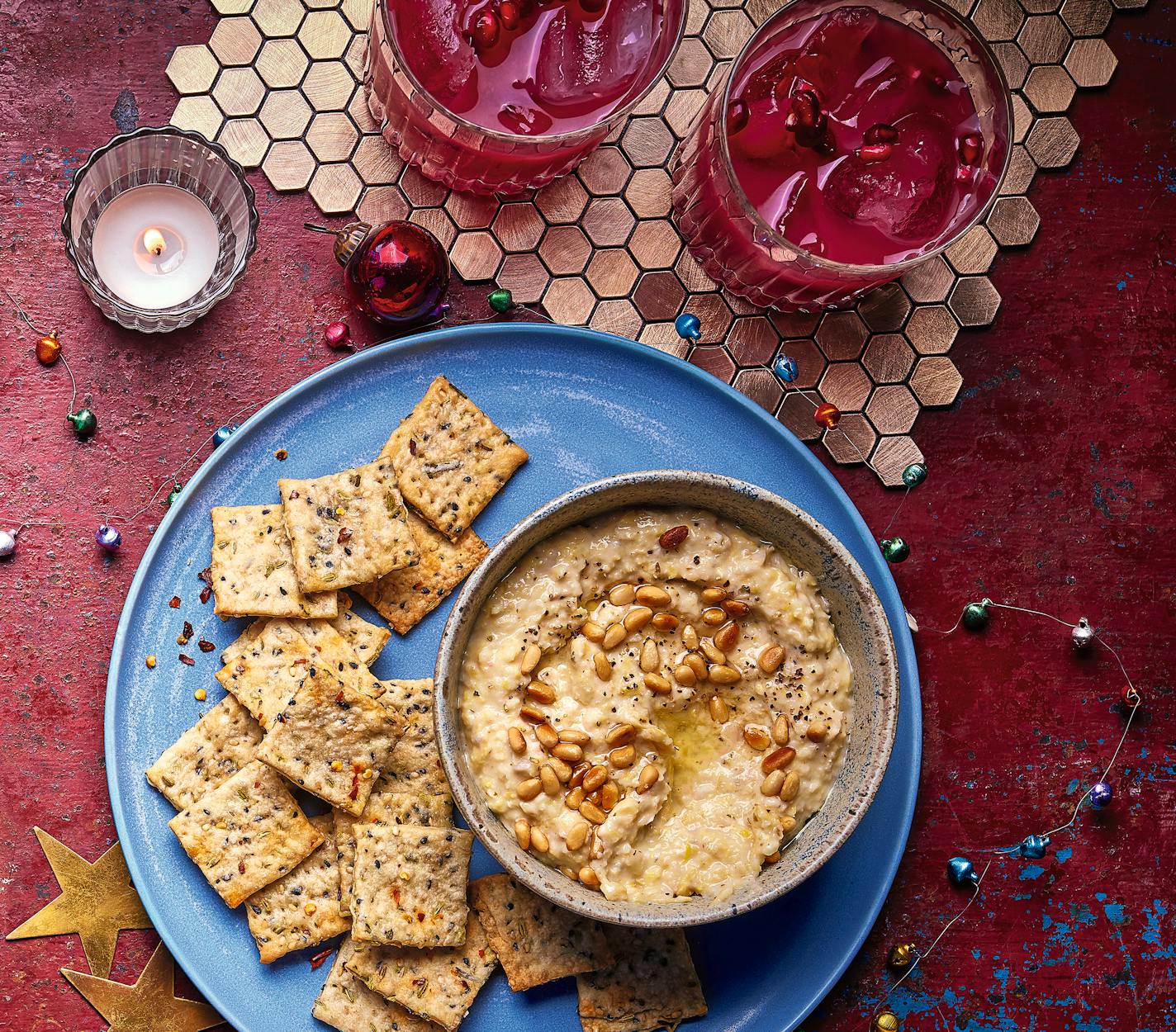 Lemon-Artichoke Pate is a light, bright, plant-based dip that is a crowd-pleaser. Serve with crackers or as a dip with vegetables. From "A Very Vegan Christmas," by Sam Dixon (Hamlyn, 2023). Photo: Charlotte Nott-Macaire