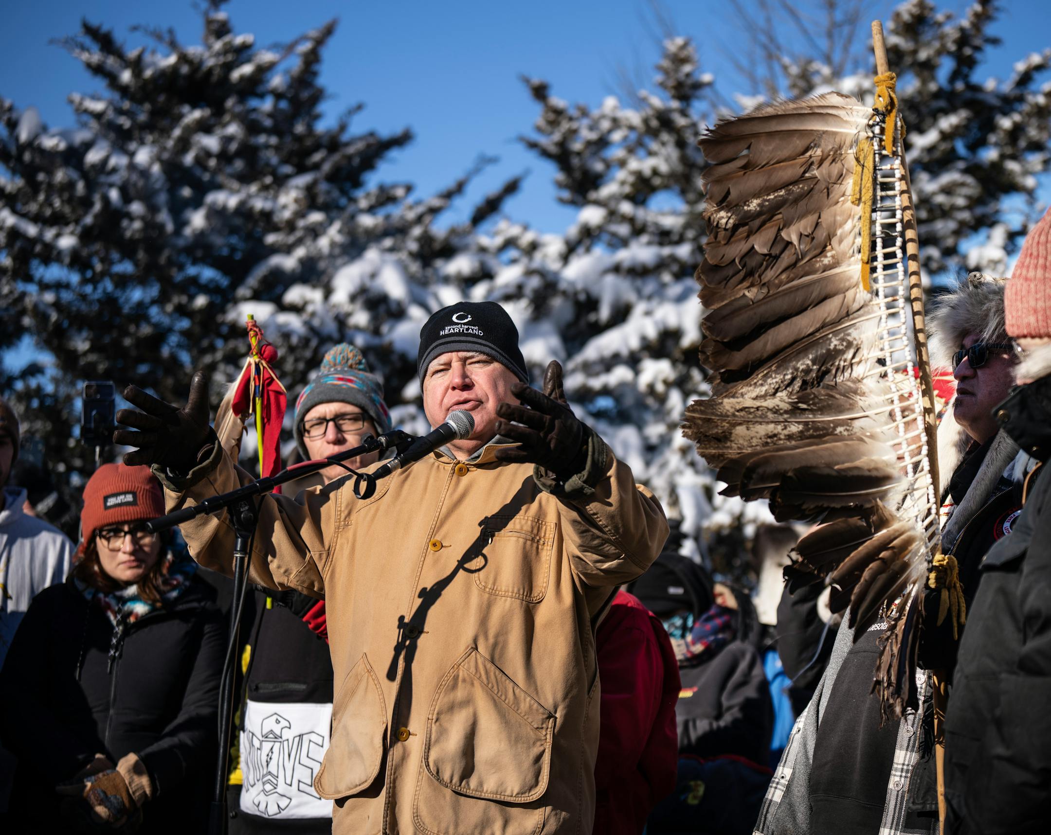 Minnesota Governor Tim Walz spoke at Reconciliation Park.