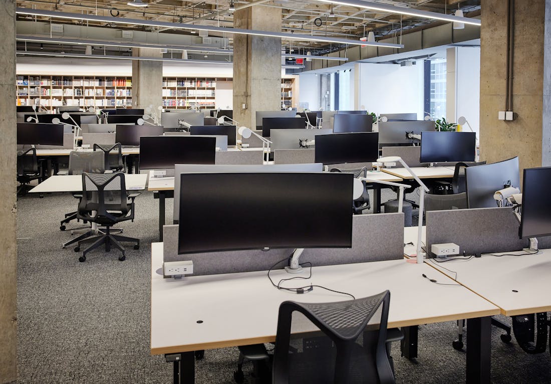 An empty office in New York in March 2021. 