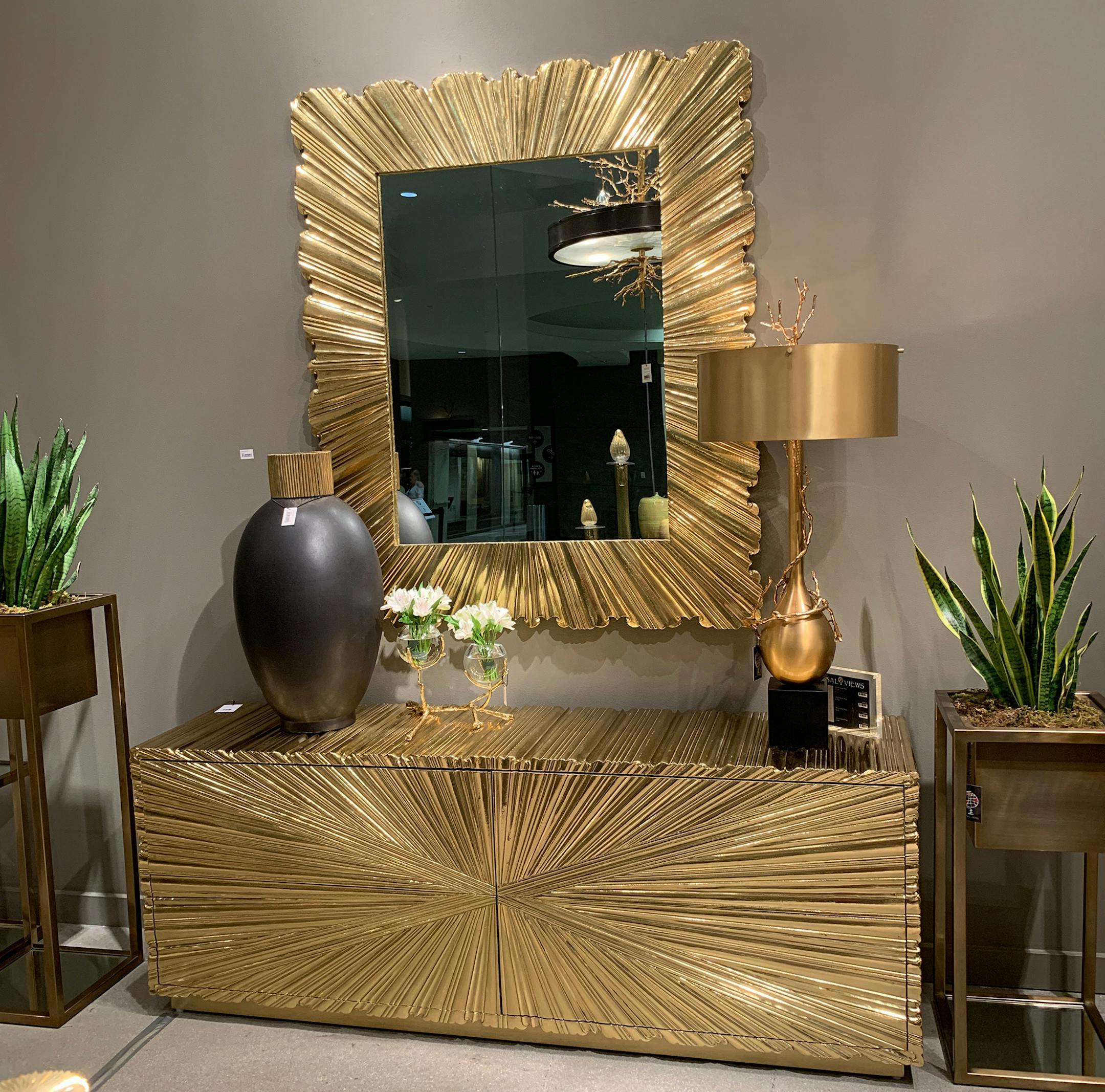 Bold brass statement pieces remain a hot design trend.