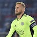 Leicester's goalkeeper Kasper Schmeichel during the Europa League Group G soccer match between Leicester City and Sporting Braga at the King Power Sta