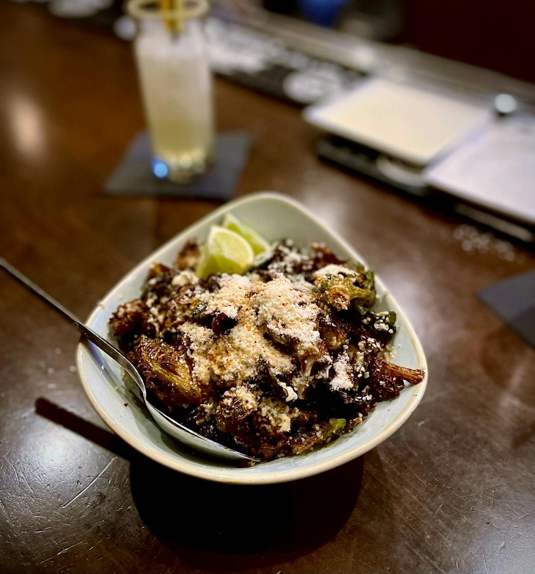 A seasonal special, the Brussels sprouts at Pajarito are a reason to want cool weather to stick around a little longer.