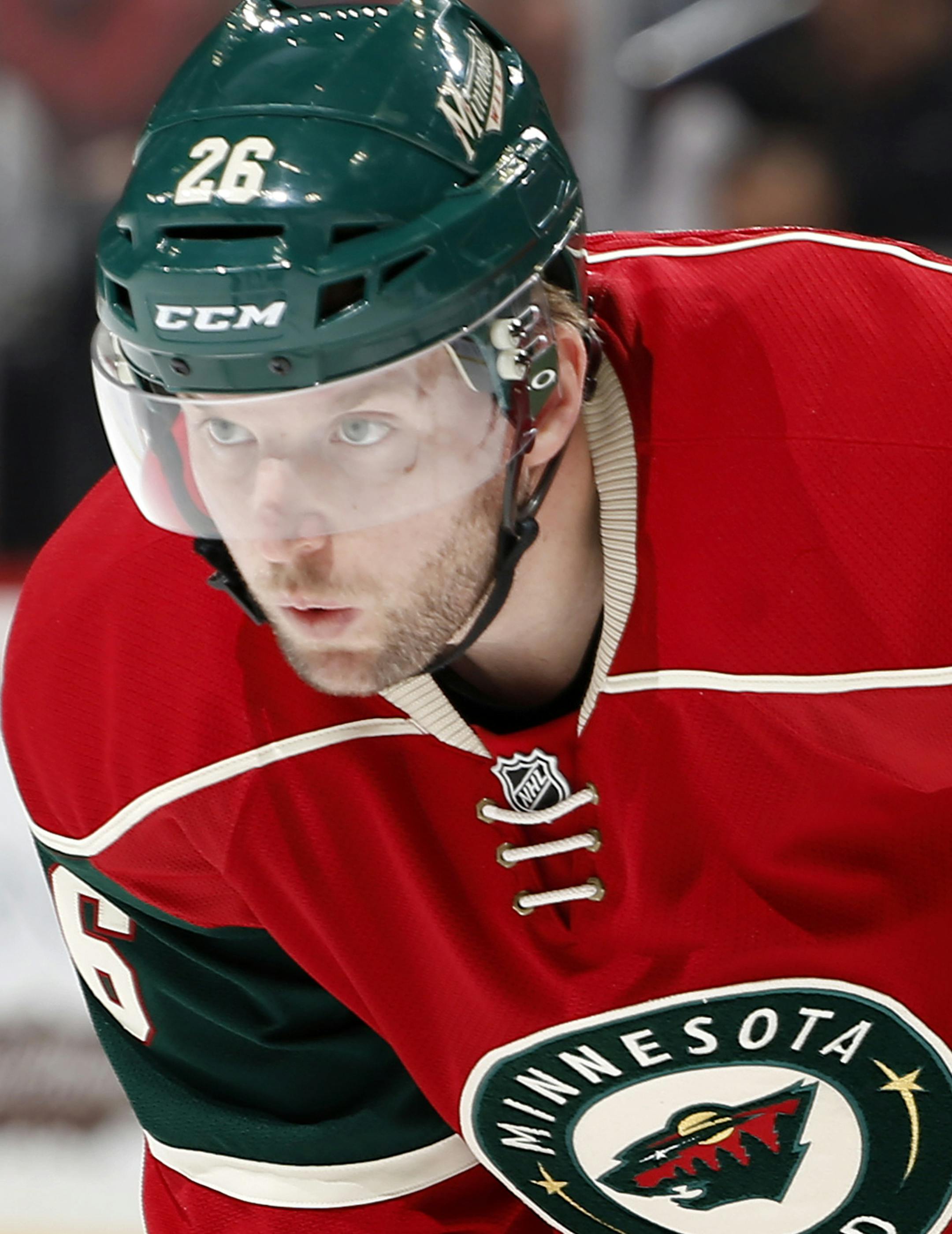 Minnesota Wild Thomas Vanek (26). ] CARLOS GONZALEZ cgonzalez@startribune.com, February 9, 2015, St. Paul, Minn., Xcel Energy Center, NHL, Minnesota Wild vs. Vancouver Canucks
