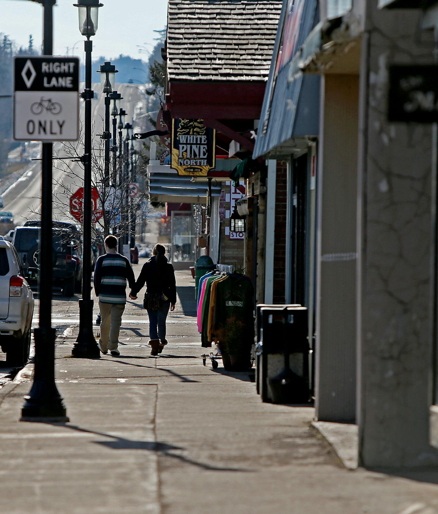 Grand Marais residents depend highly on the tourism industry. The main drag is lined with art shops and small restaurants, Sunday, April 27, 2014 in Grand Marais, MN. ] (ELIZABETH FLORES/STAR TRIBUNE) ELIZABETH FLORES &#x2022; eflores@startribune.com