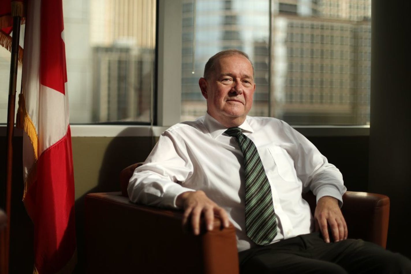 Paul Connors, the Canadian Consul General of Minneapolis, sat for a portrait Thursday in his office.