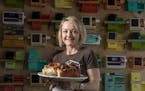 A portrait of Kristy Dirk owner of the Lucky Oven, in front of her wall of Easy-Bake oven Feb 9, 2018 in Minneapolis, MN.